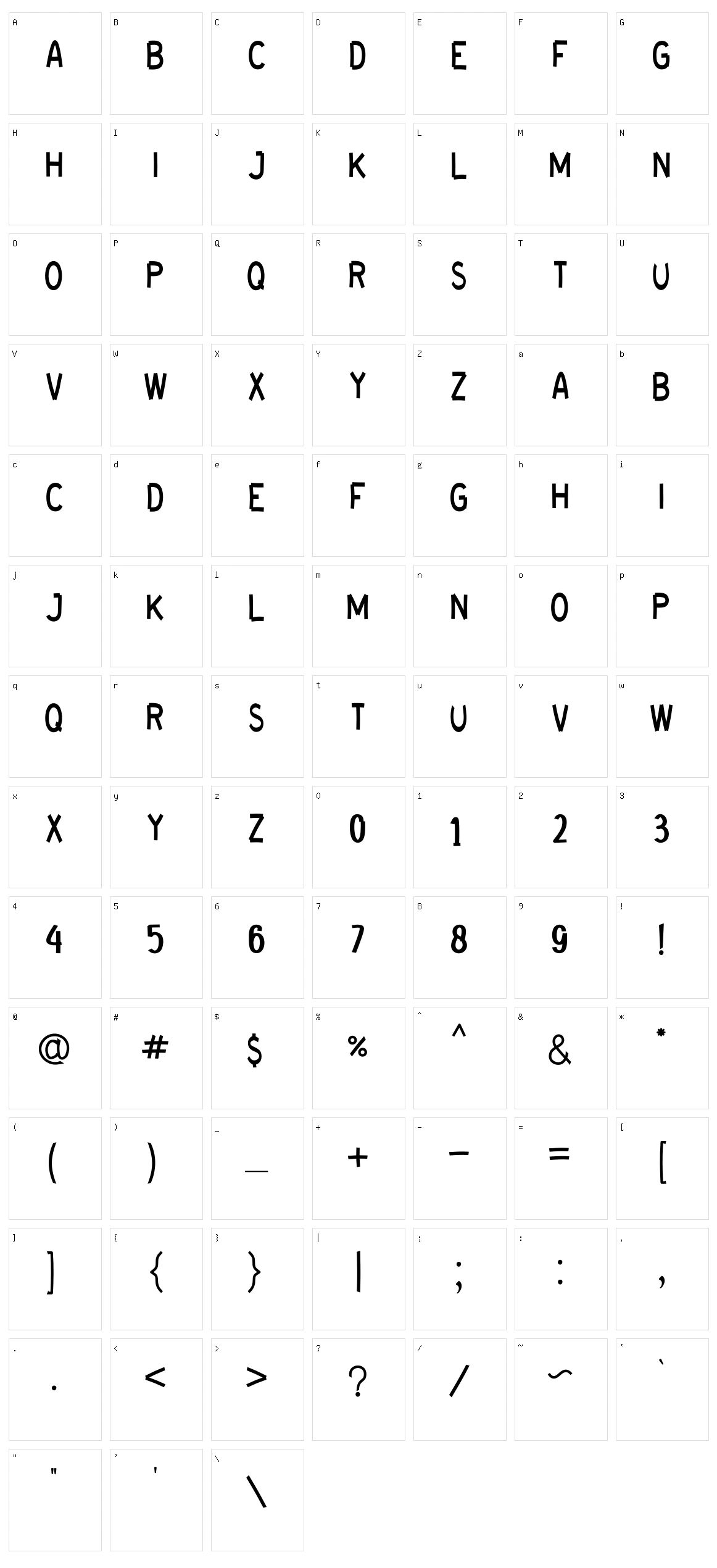 Brickout All Caps Character Set