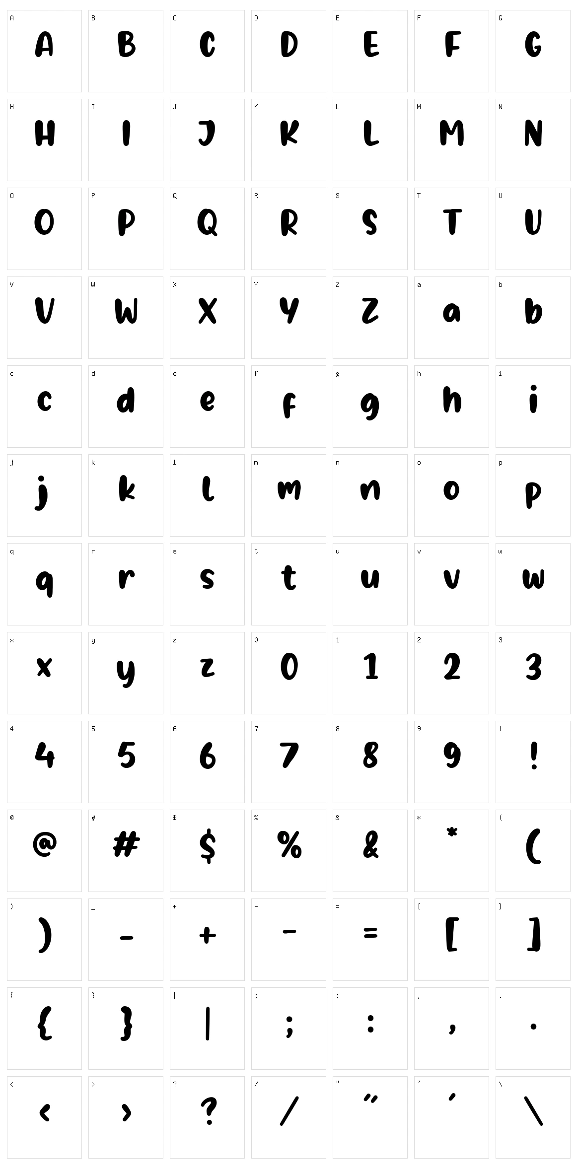 Bright Orchid Character Set