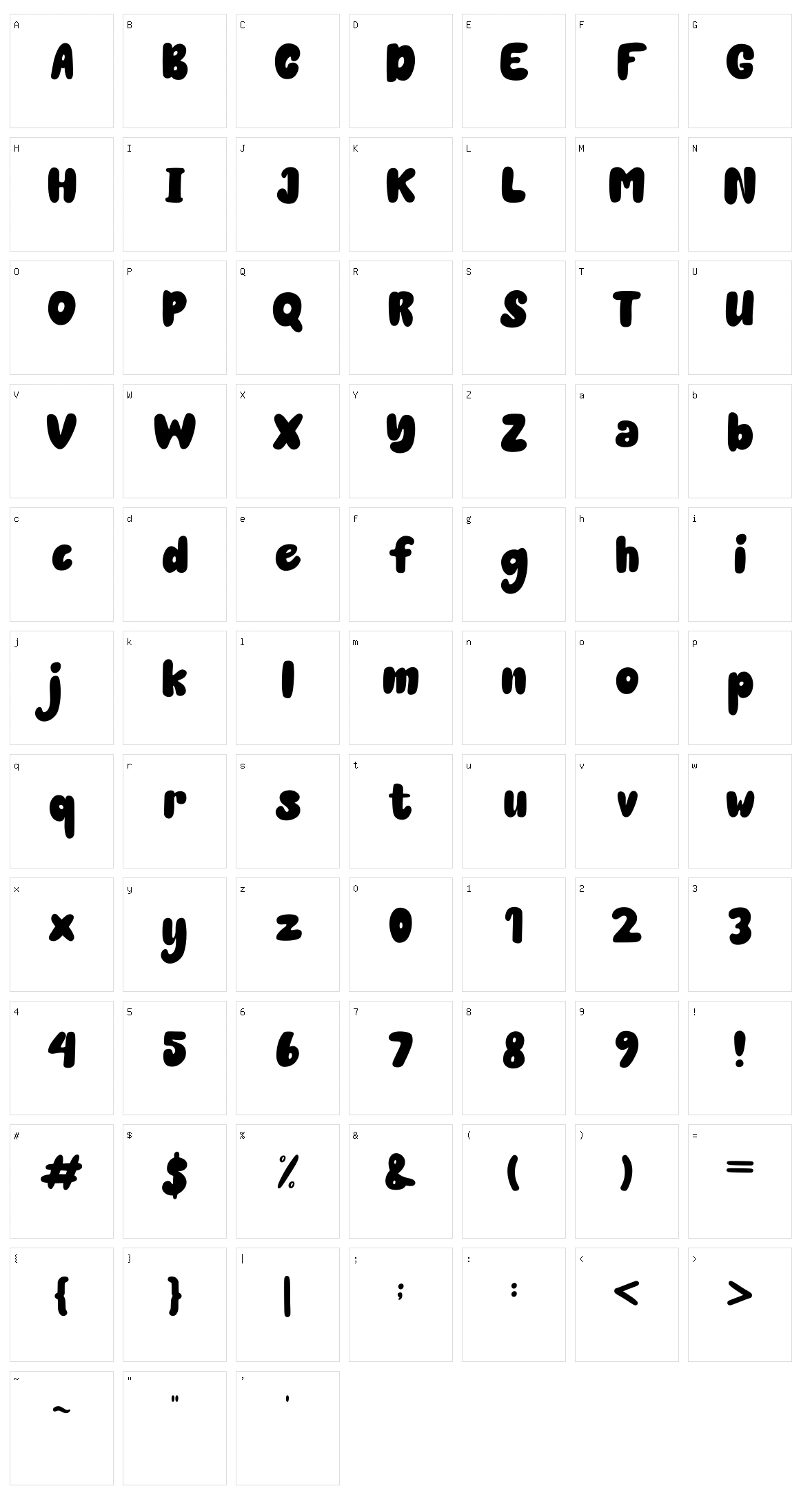 Bright Sunday Character Set