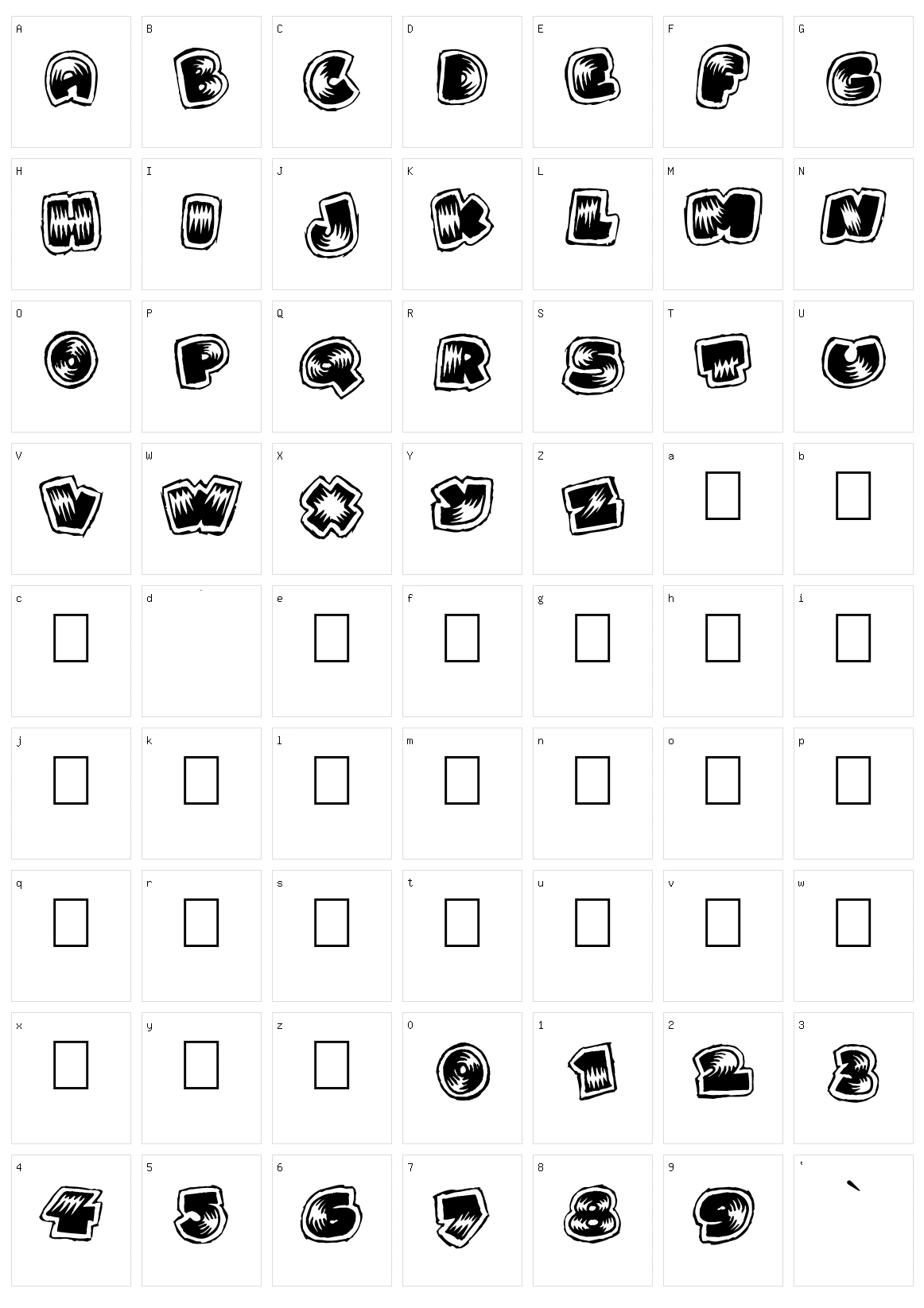 Brightoon Character Set