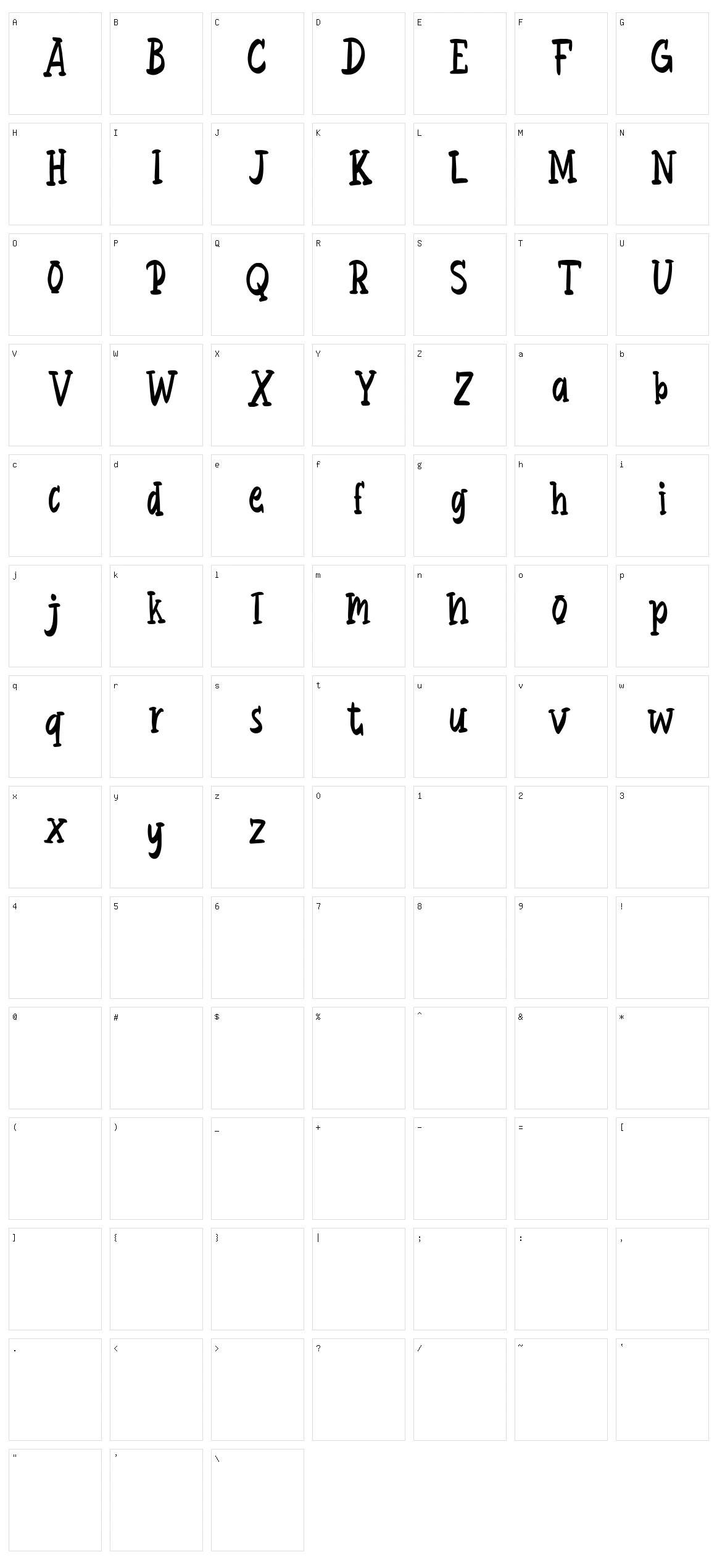 Brigita Character Set