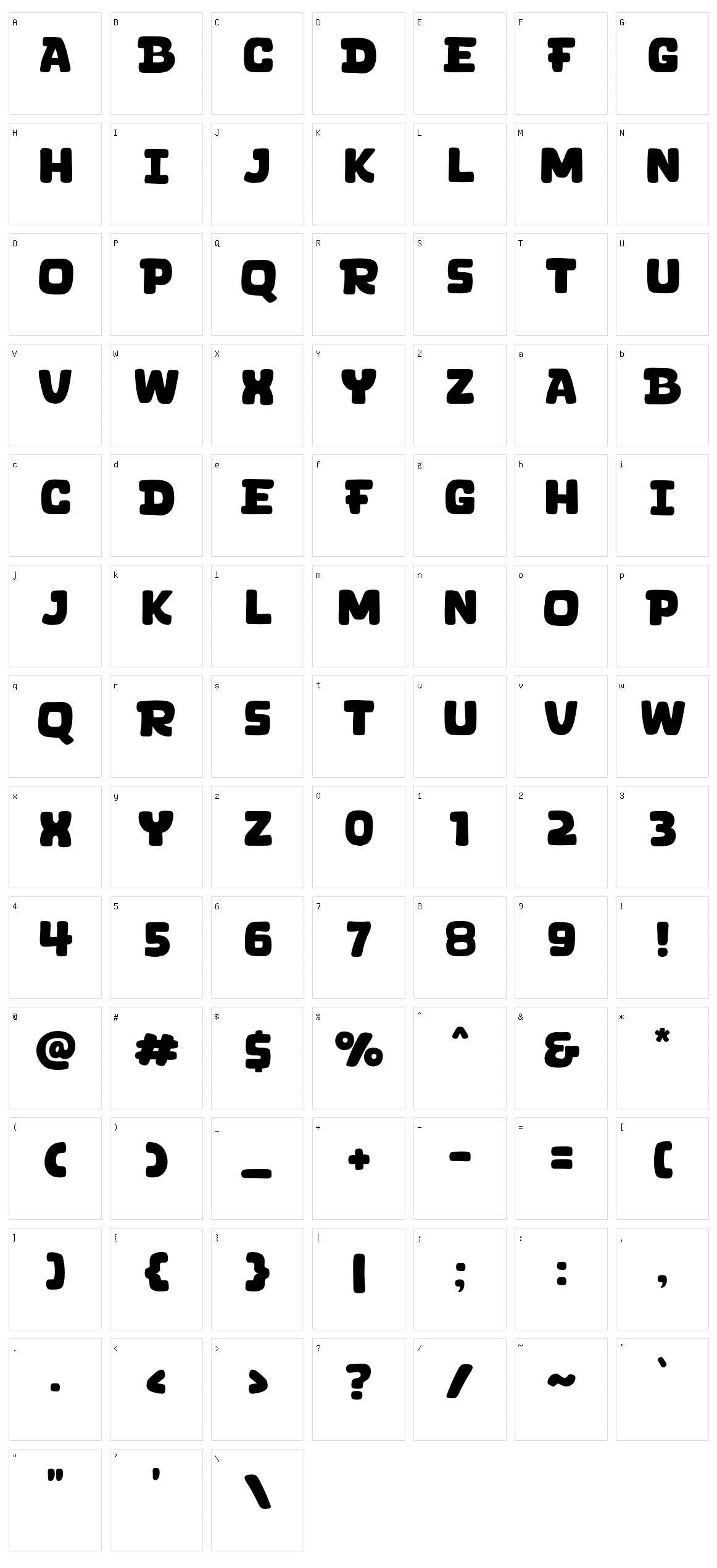 Brocats Character Set