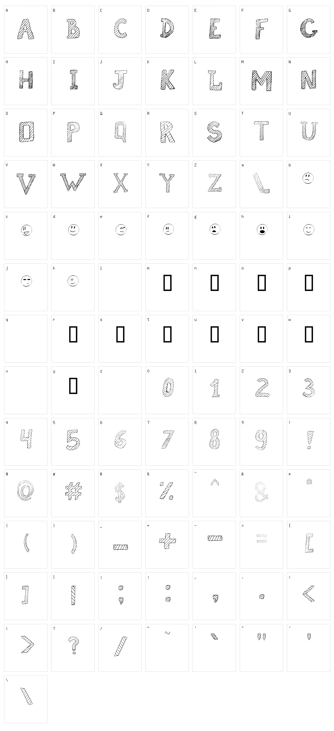 Broken Chalk Character Set