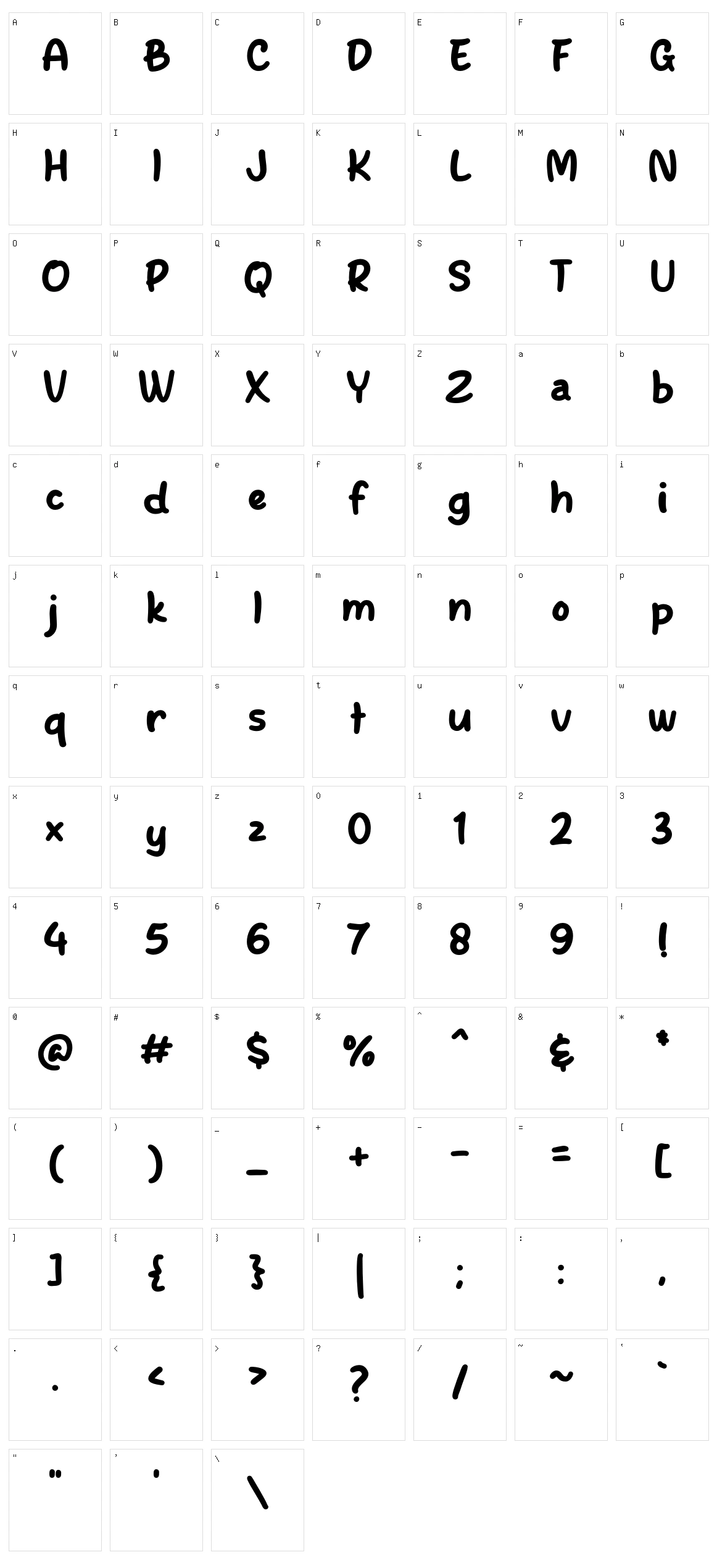 Brownista Character Set