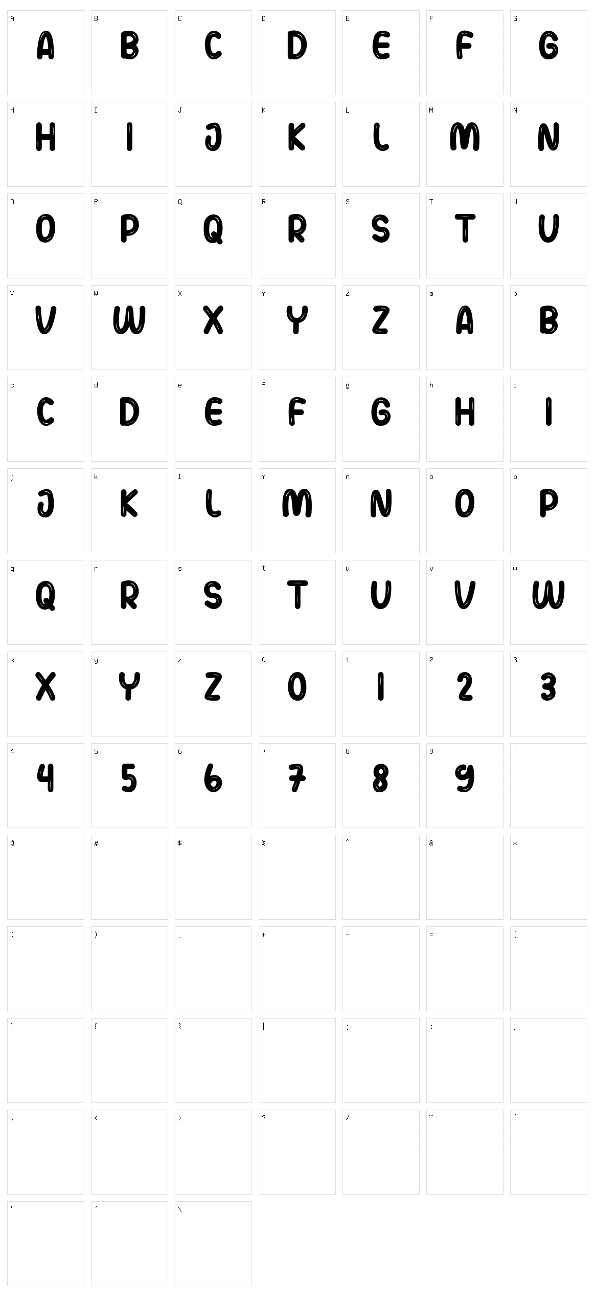 Bualons Character Set