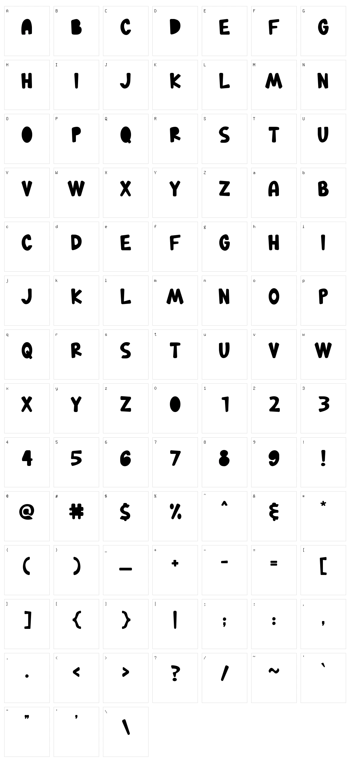 Bubasaur Character Set