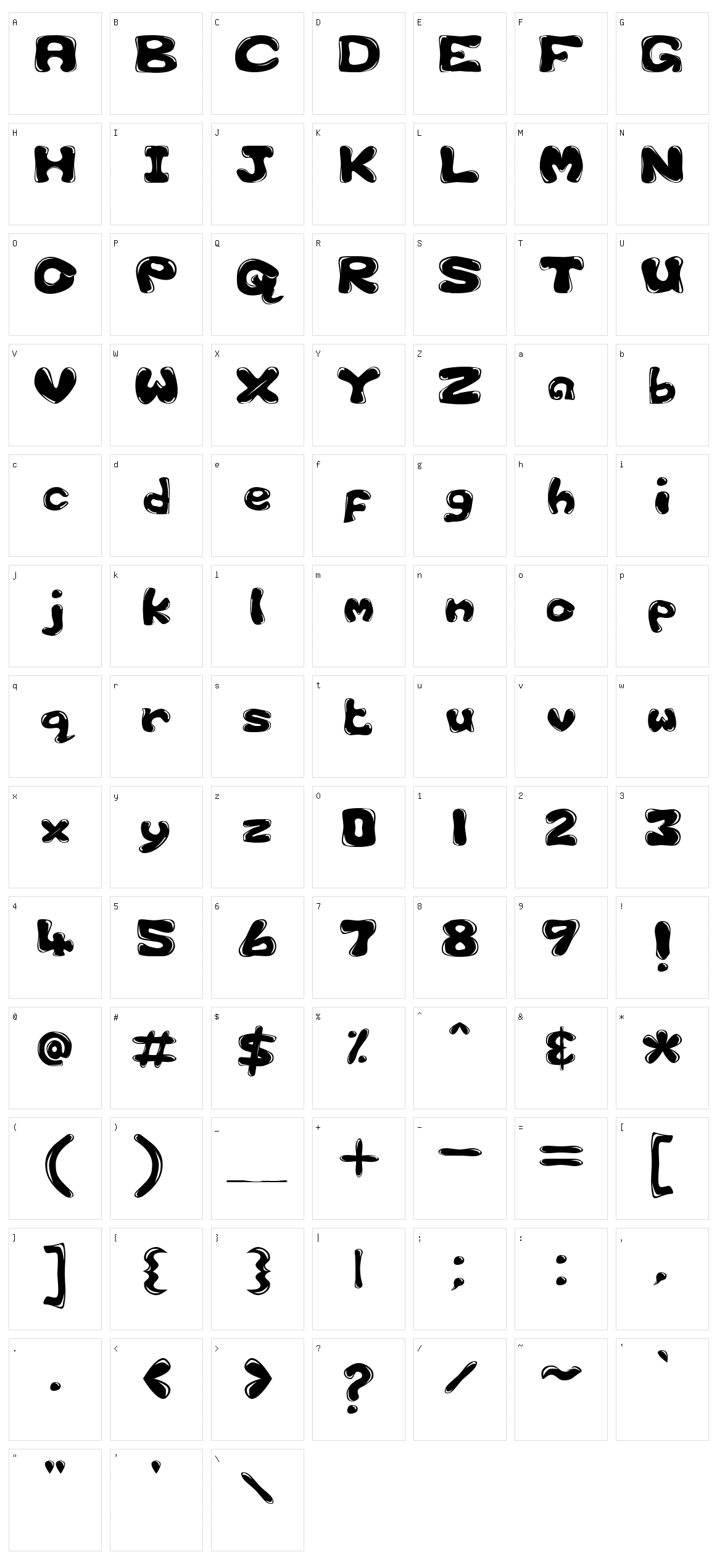 Bubble 1 Character Set