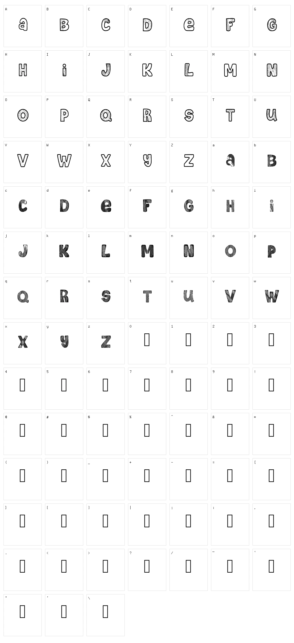 Bubble Hatch Character Set