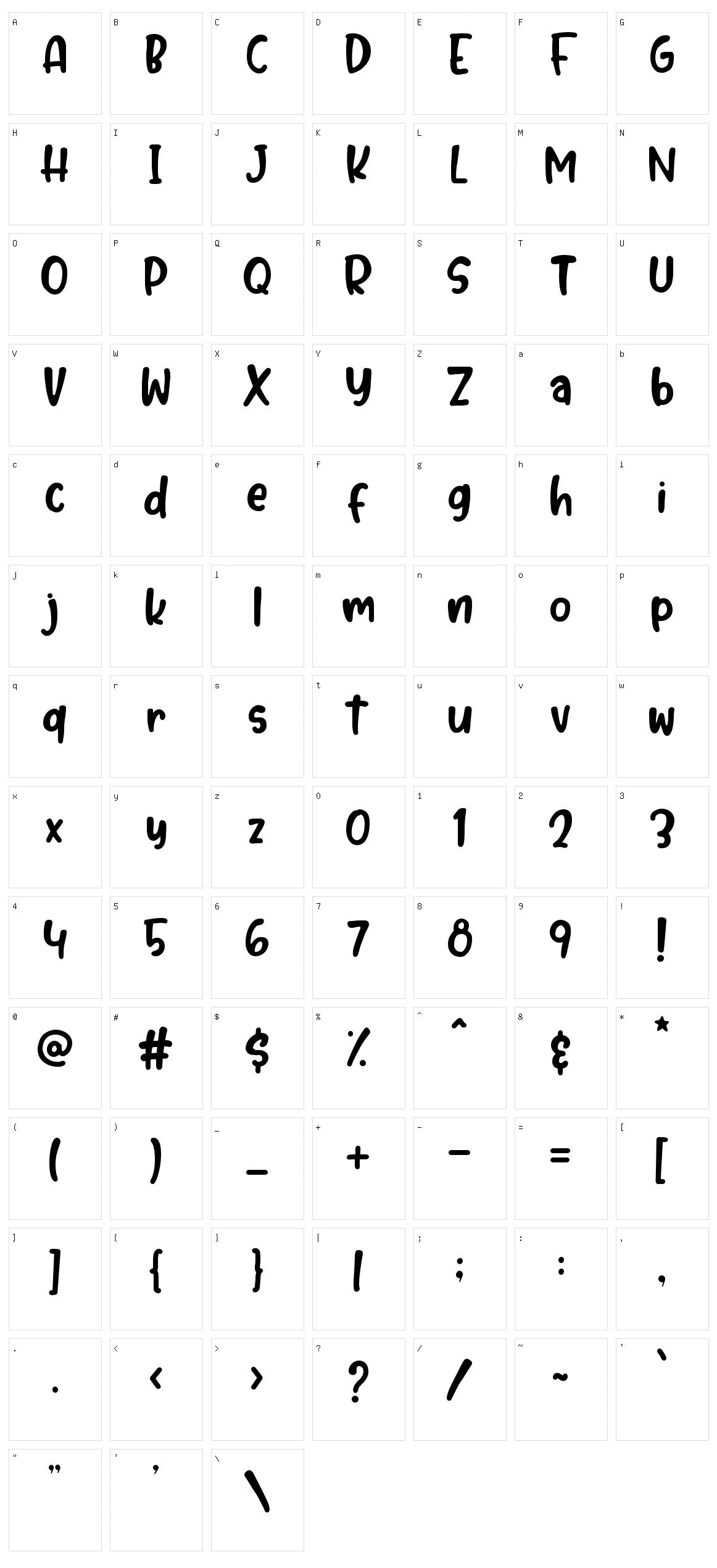 Bubble Mint Character Set