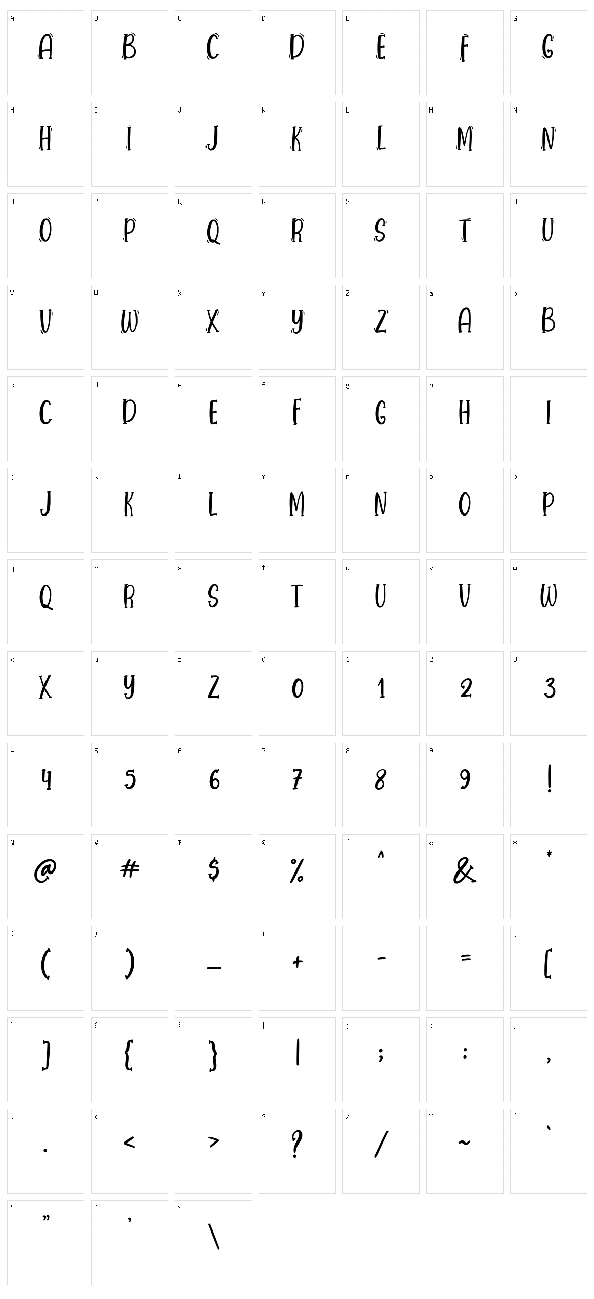 Bubblegum Character Set