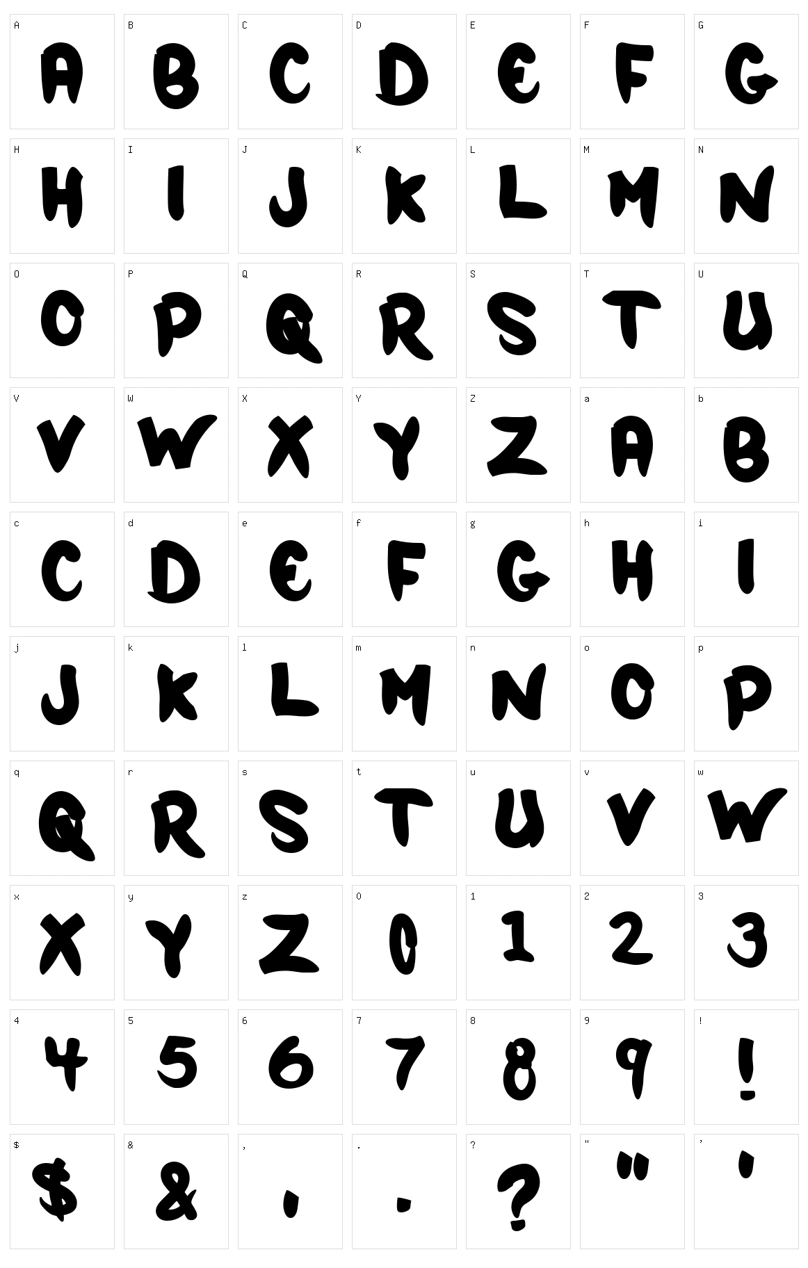 Sad Szn Character Set