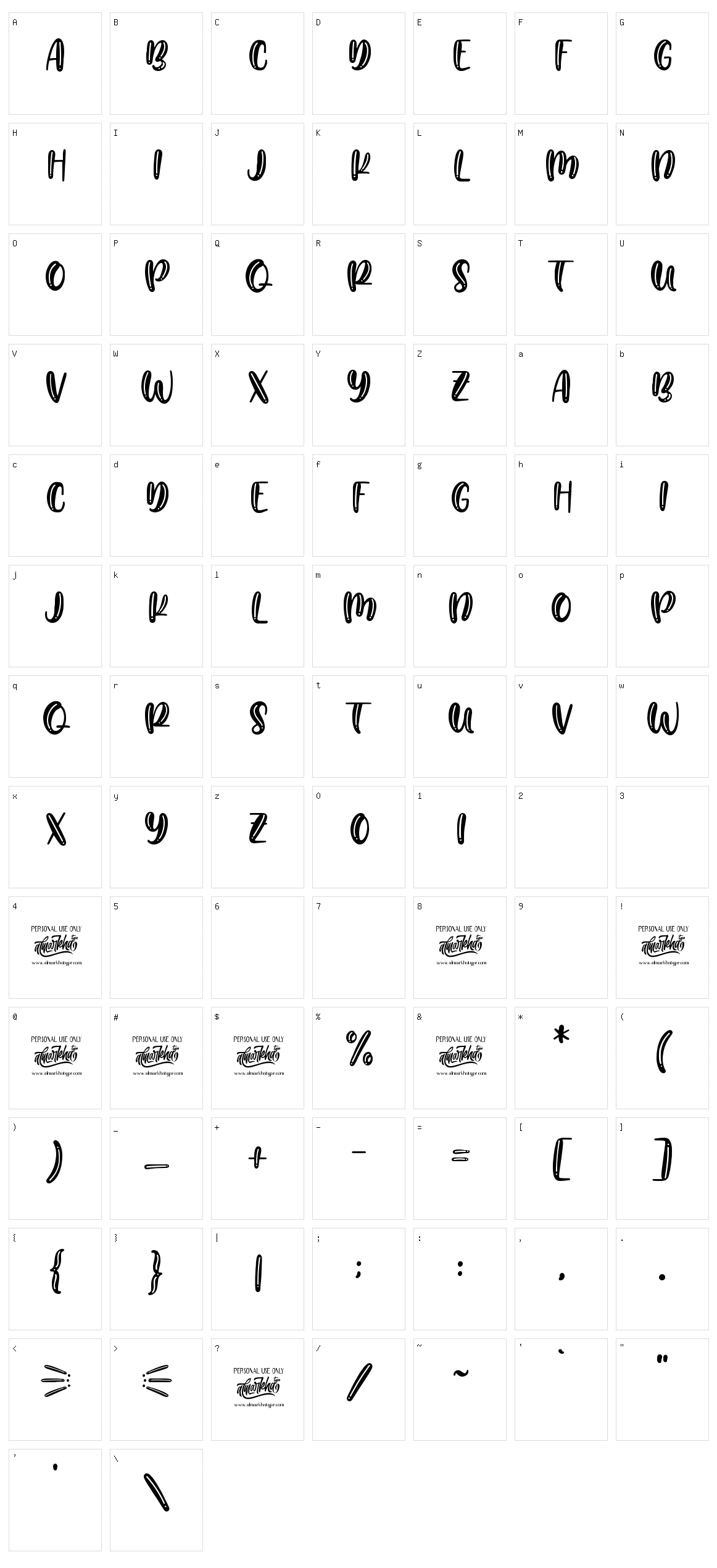 Bubblez Character Set