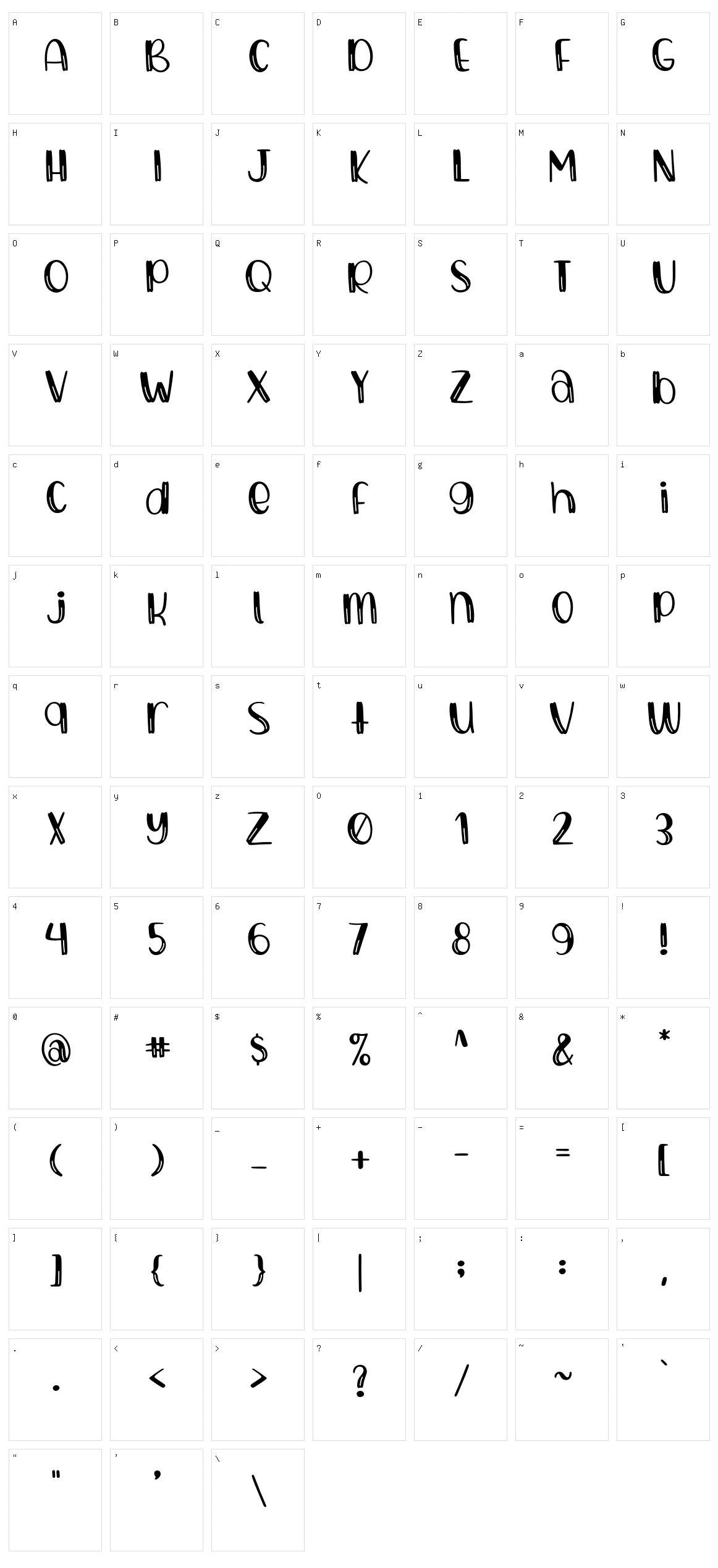 Bubbly Character Set