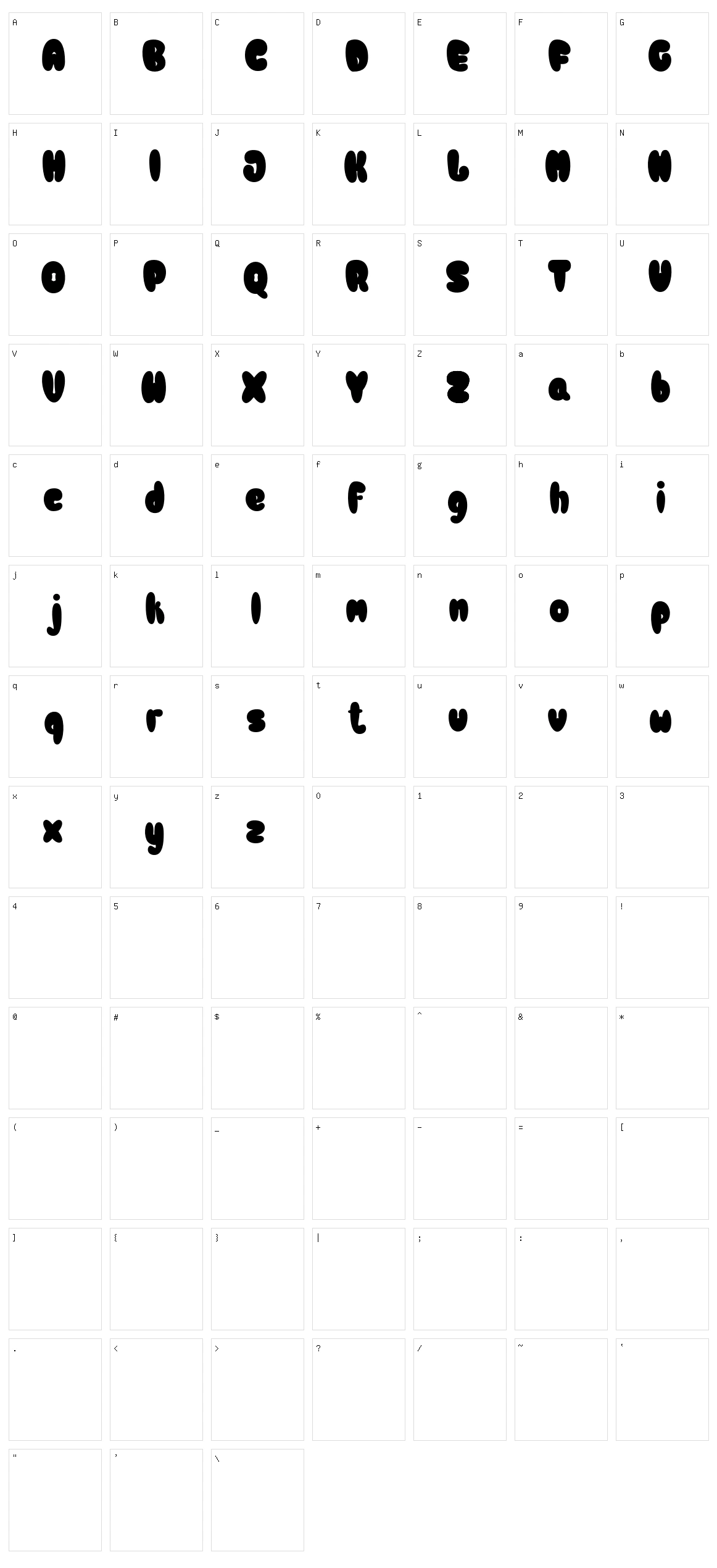 Bulb Character Set