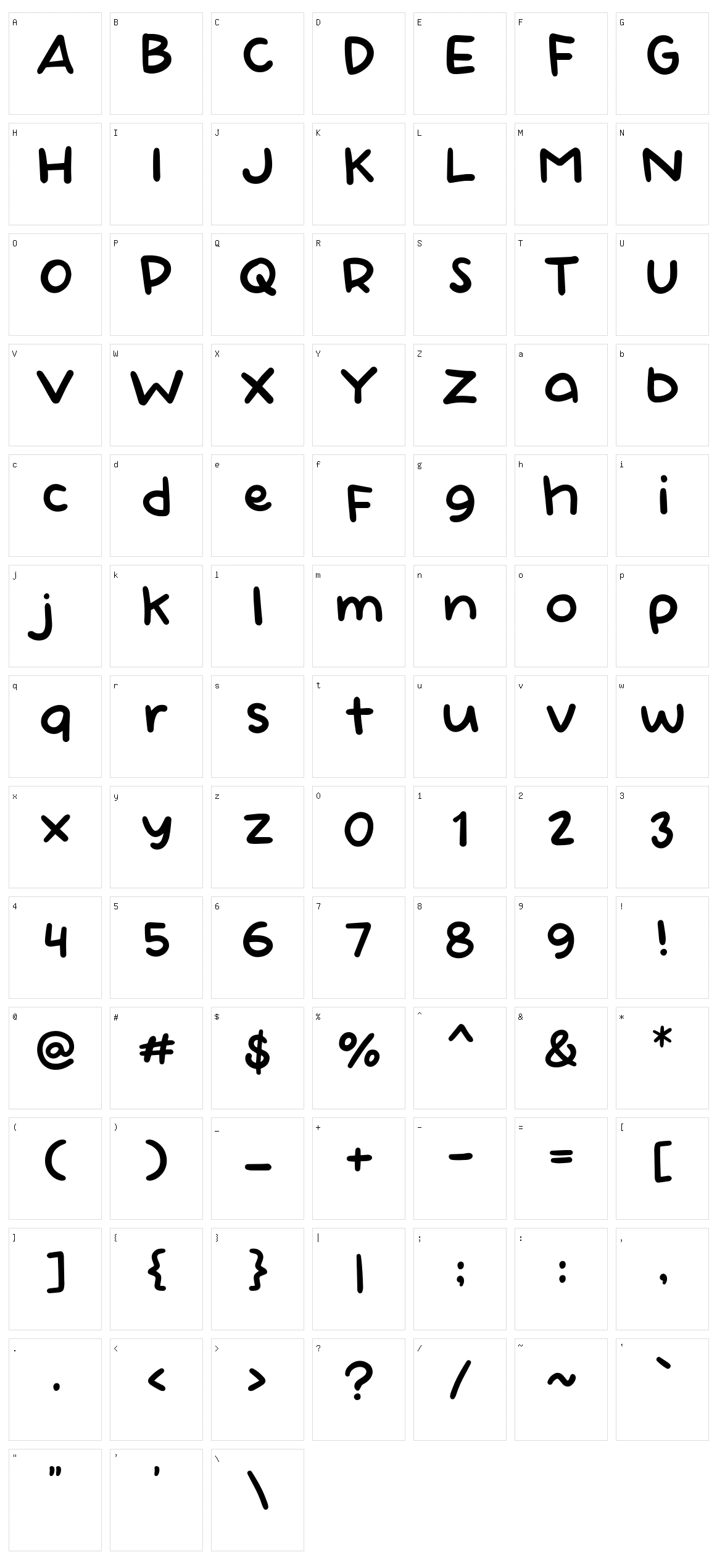 Bulu Kaki Character Set
