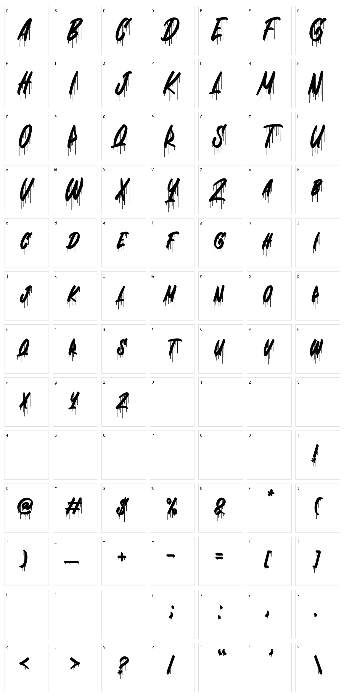 Dripping Drops Character Set