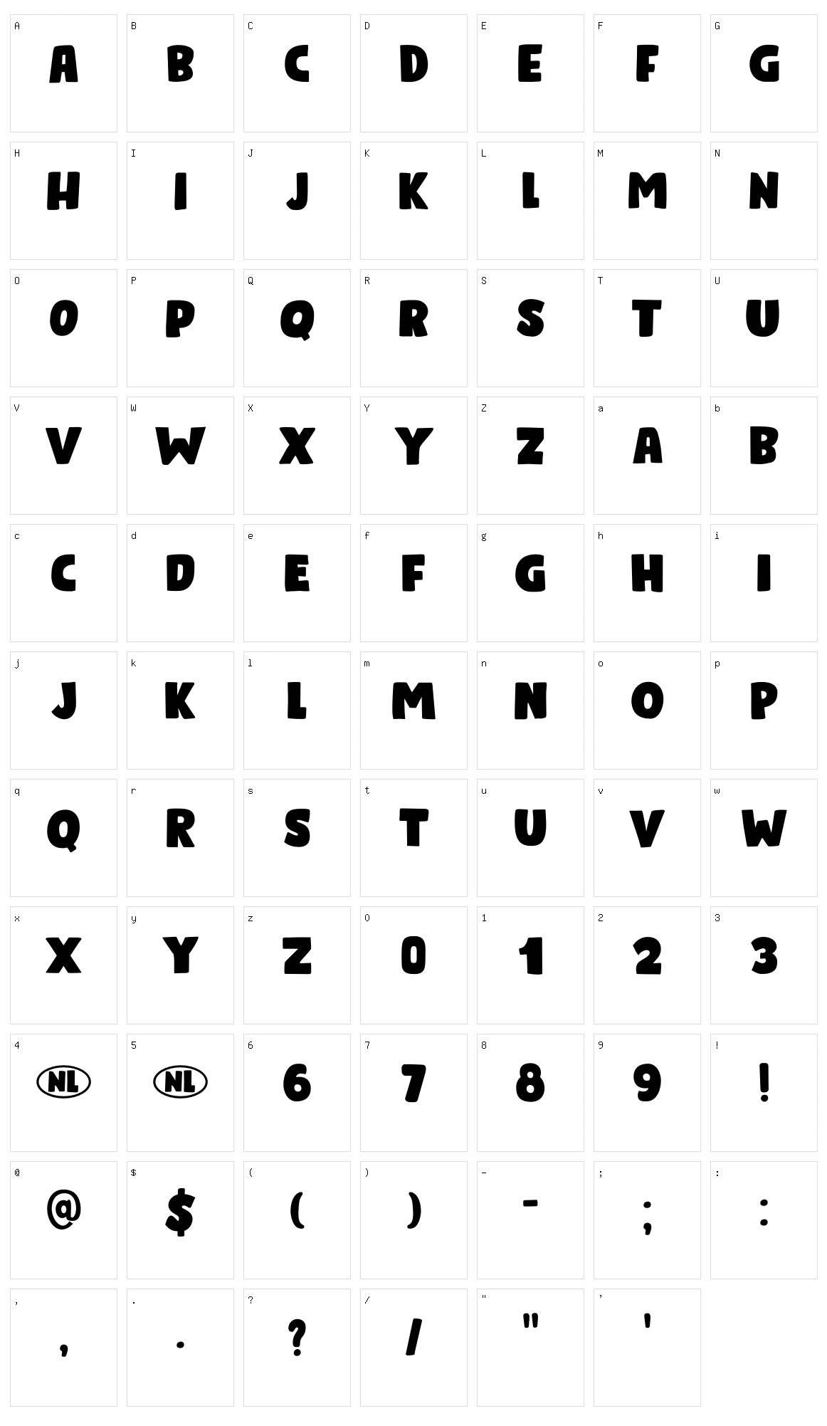 Bumper Sticker Character Set