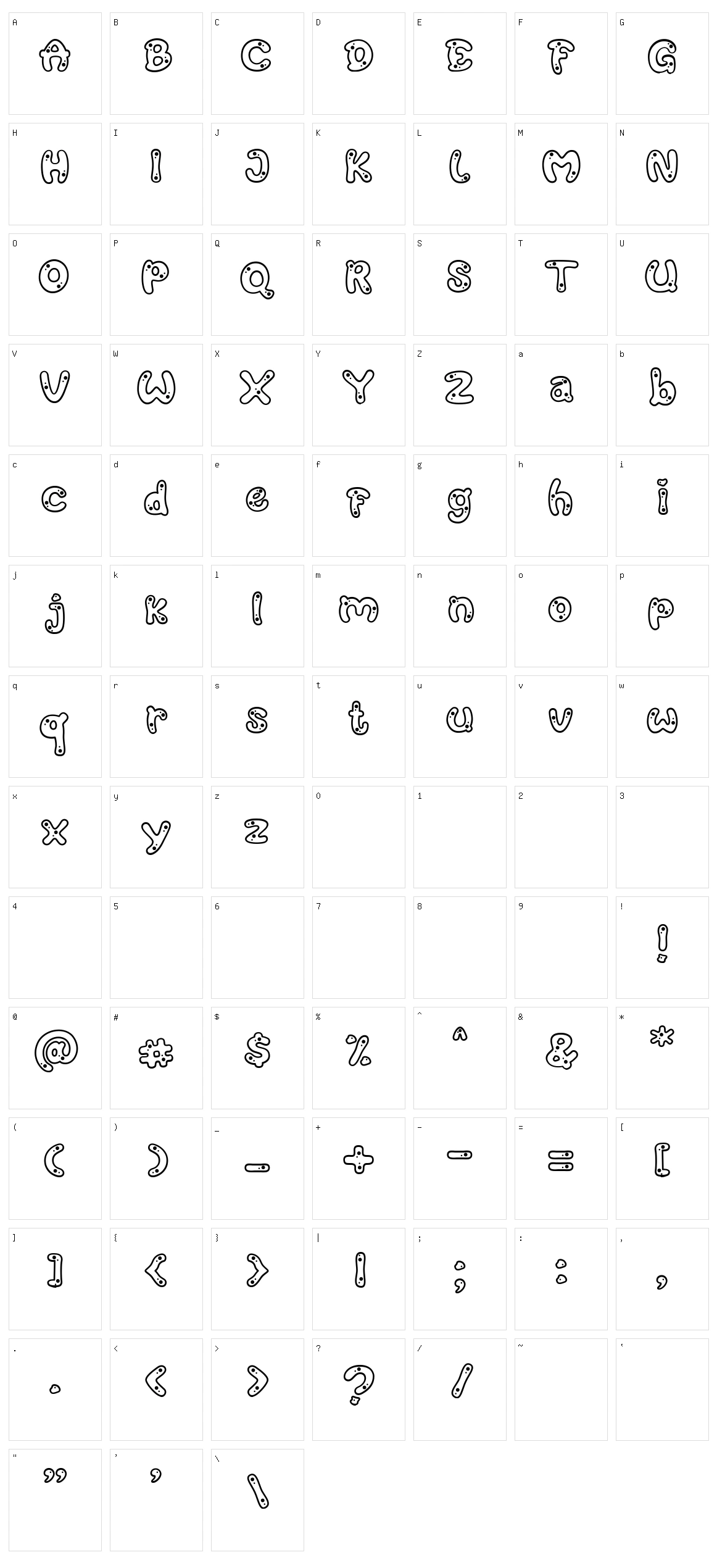 Buncit's Character Set