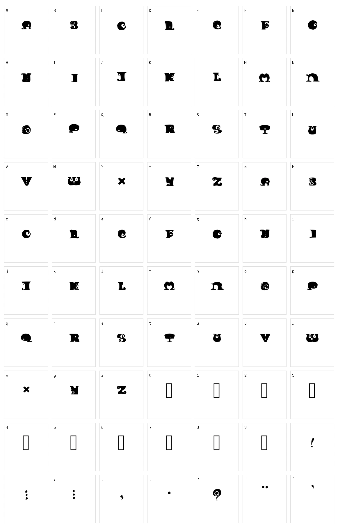 Bunolagus Magica Character Set