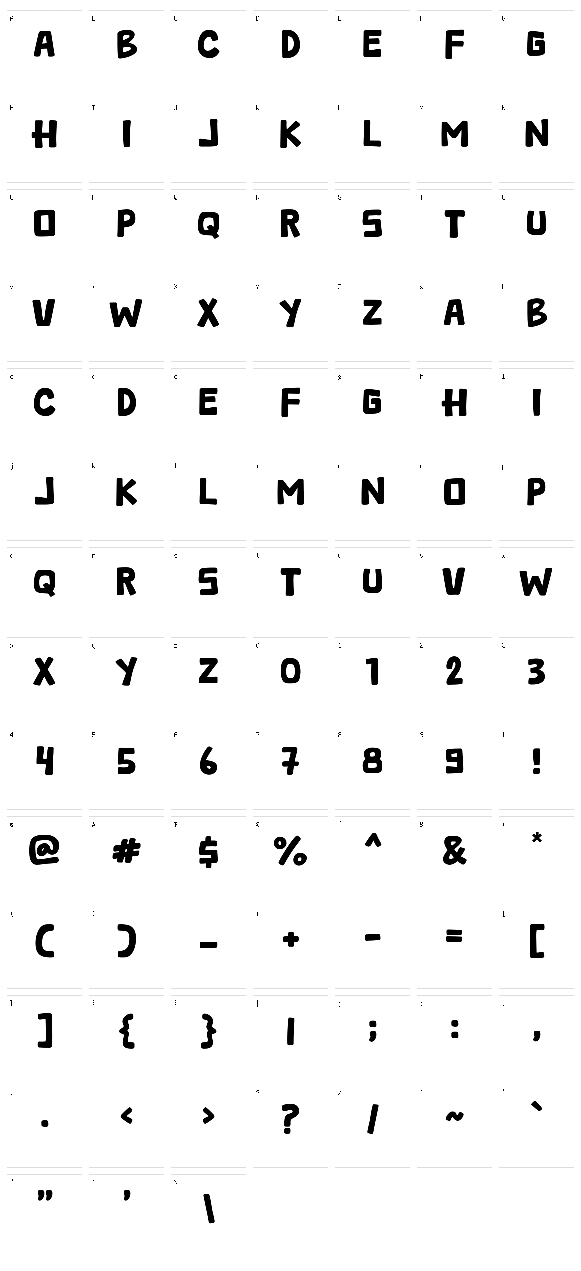 Burger Free Character Set