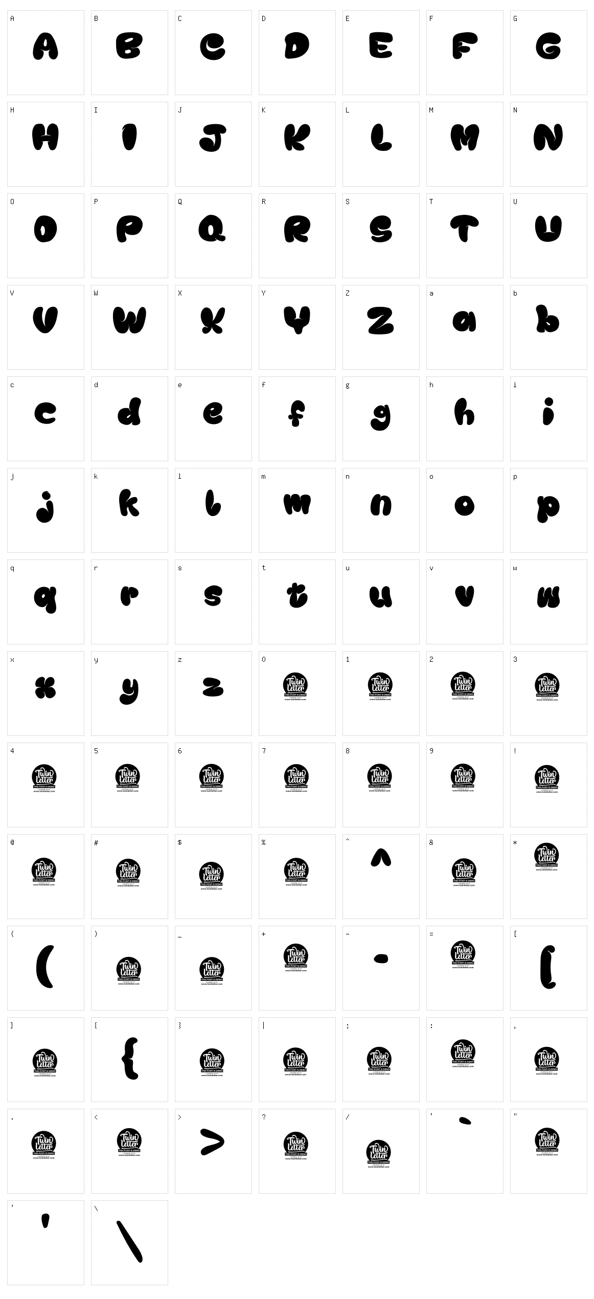 Swath Trees Character Set