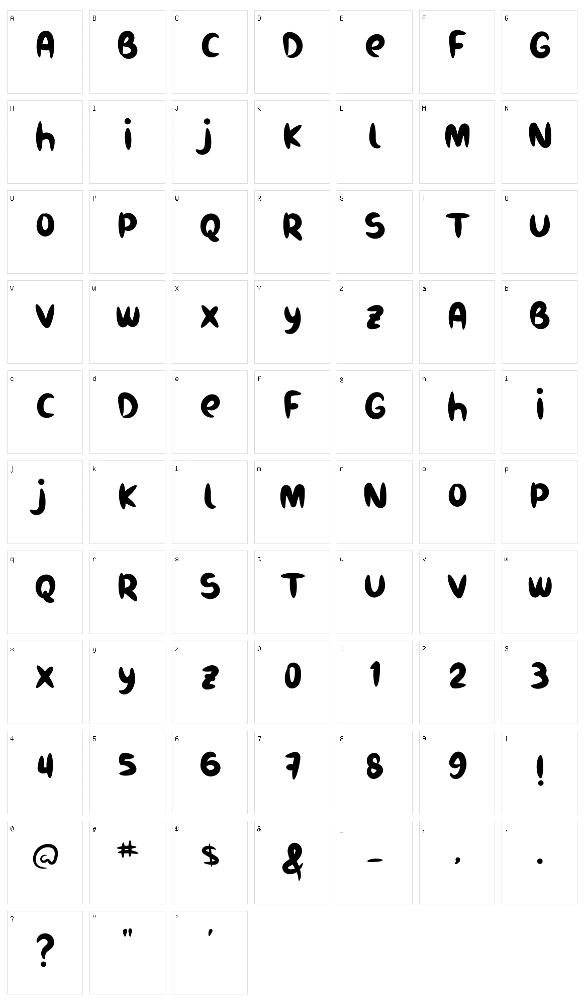 Burukuduk Character Set