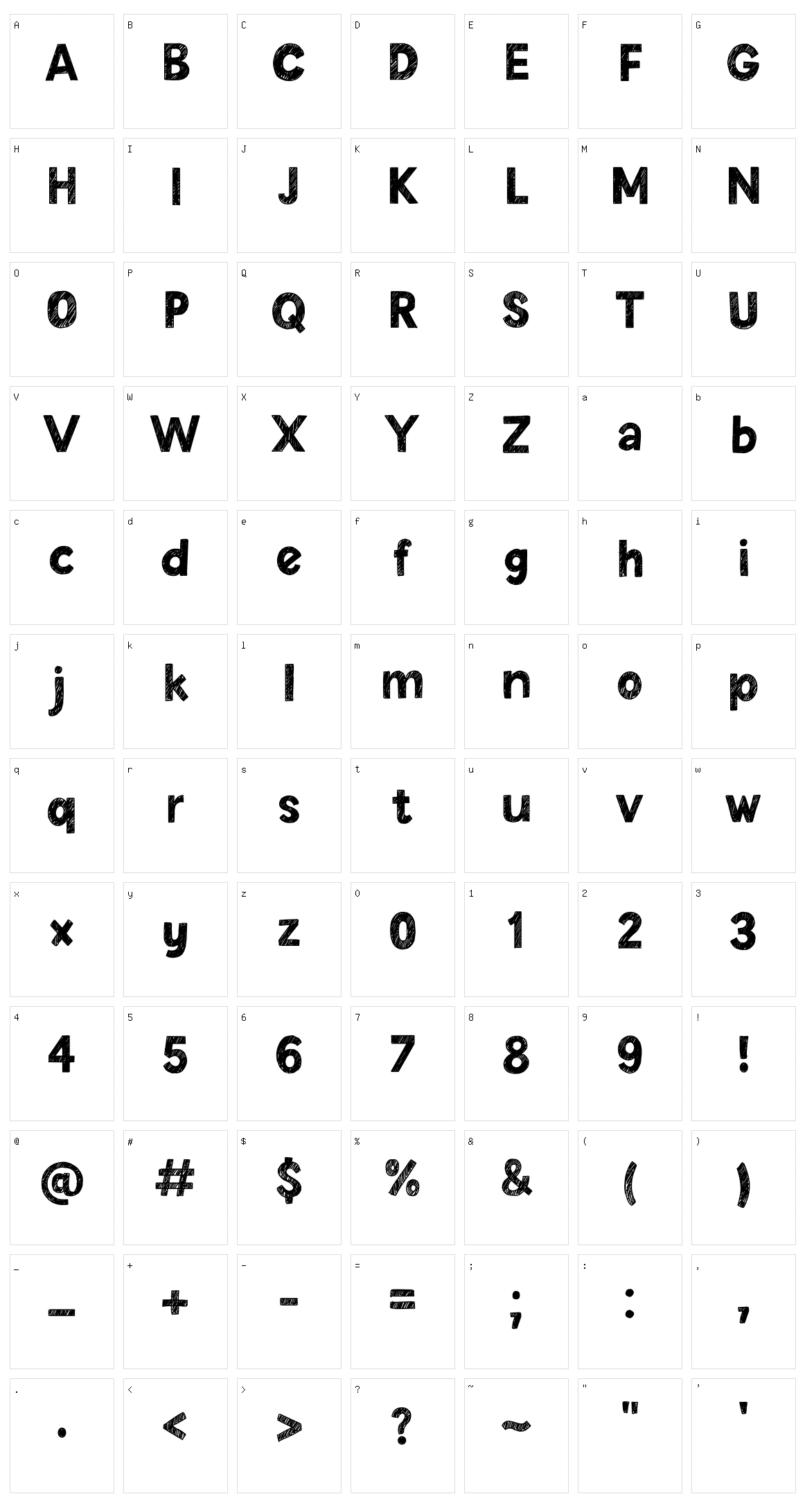 Butter Cookie Sans Character Set