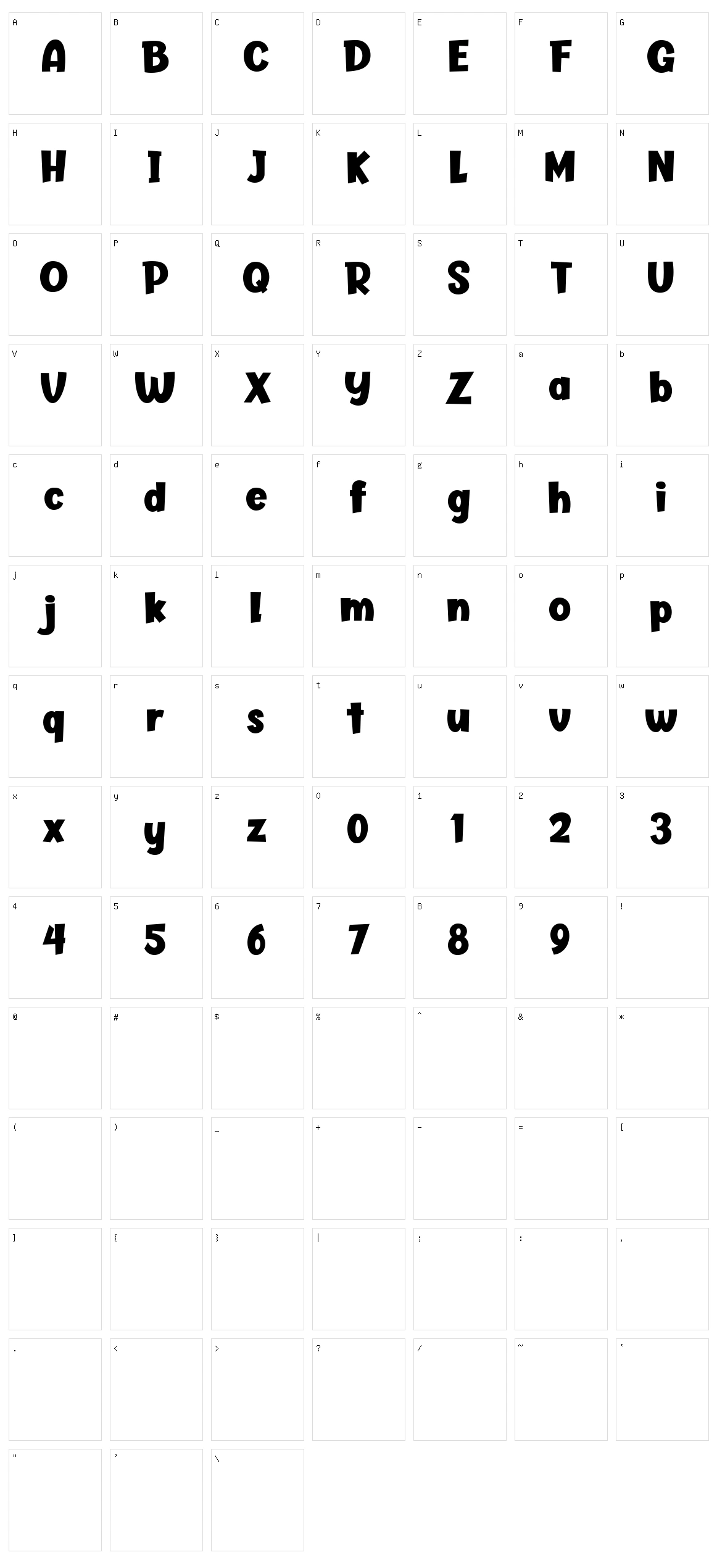 Butter Layer Character Set