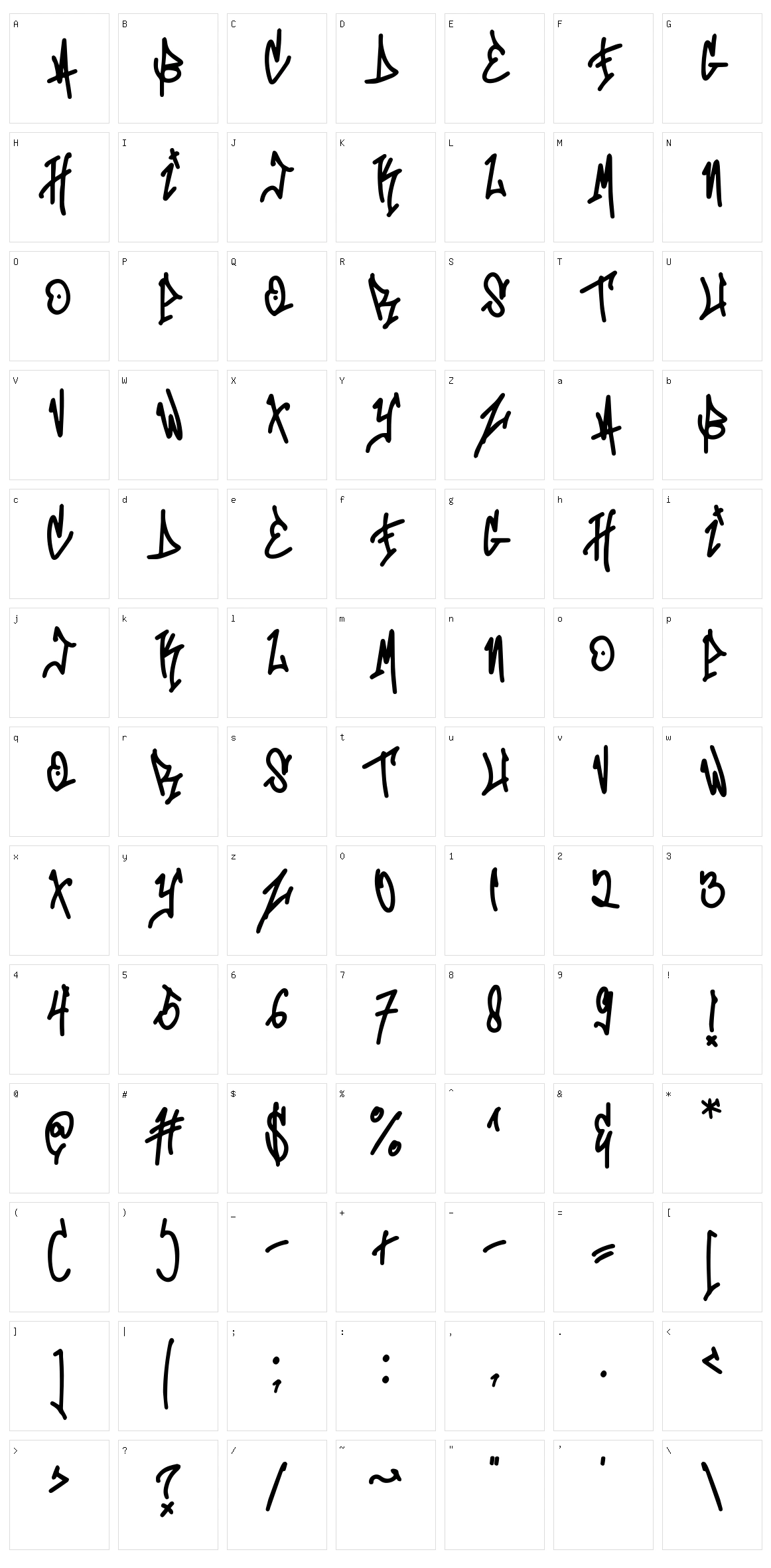 Mono Seahorse Graffiti Character Set