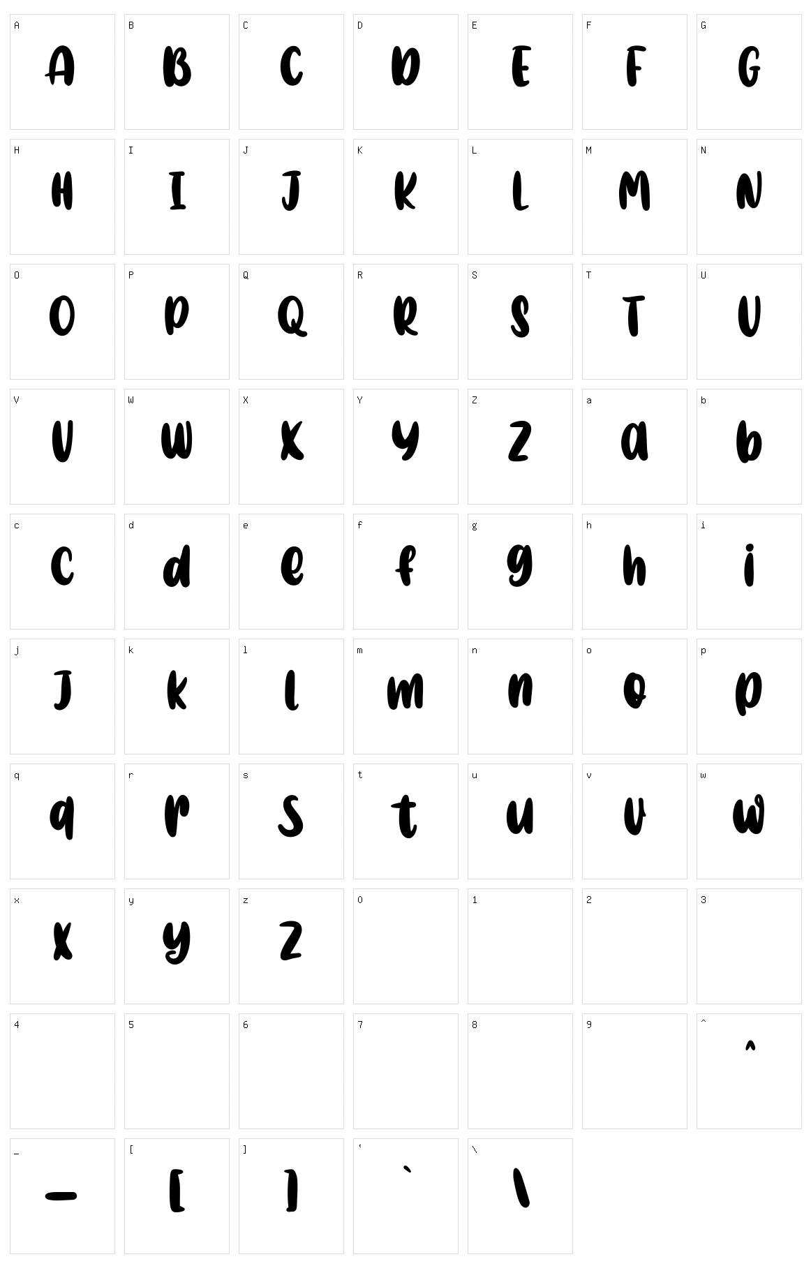 Caberolla Character Set