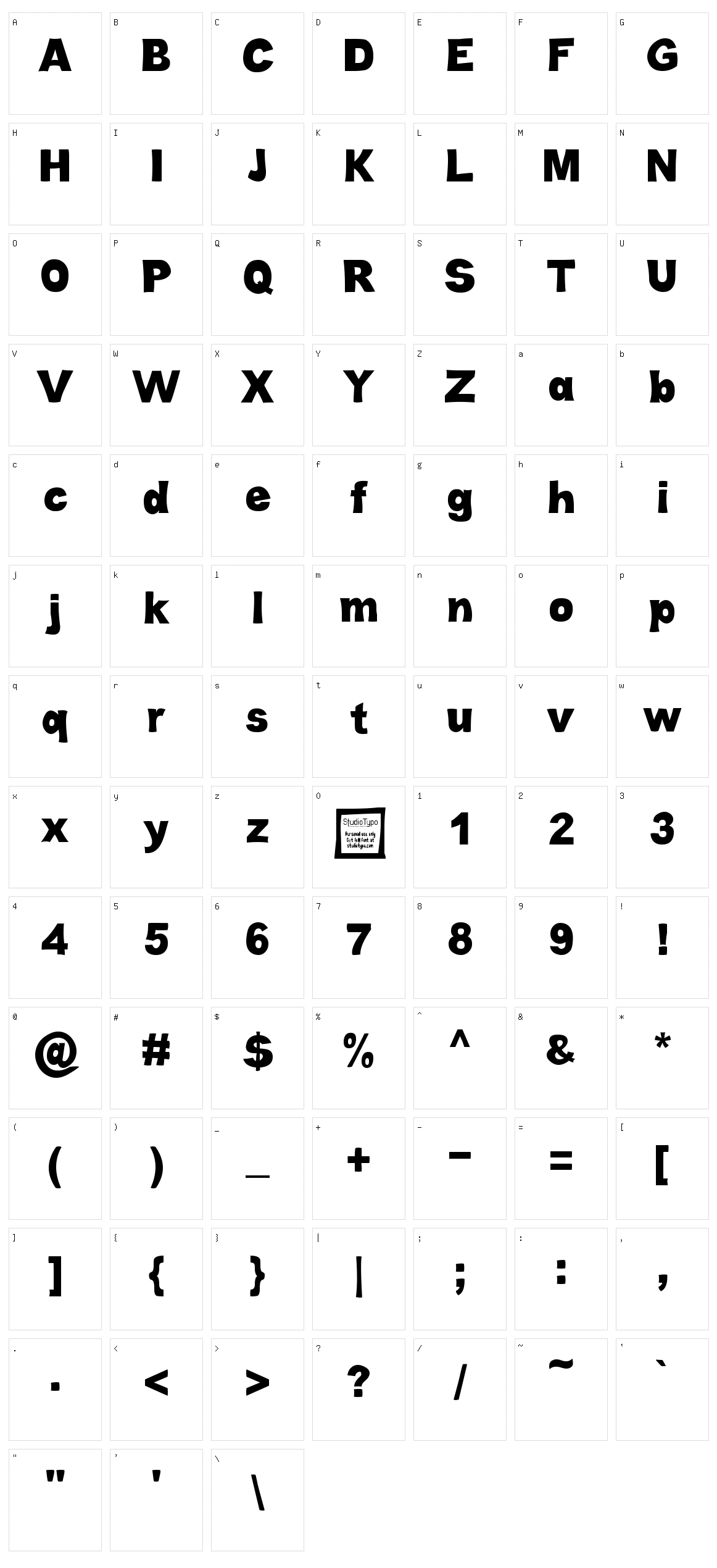 Cabold Comic Character Set