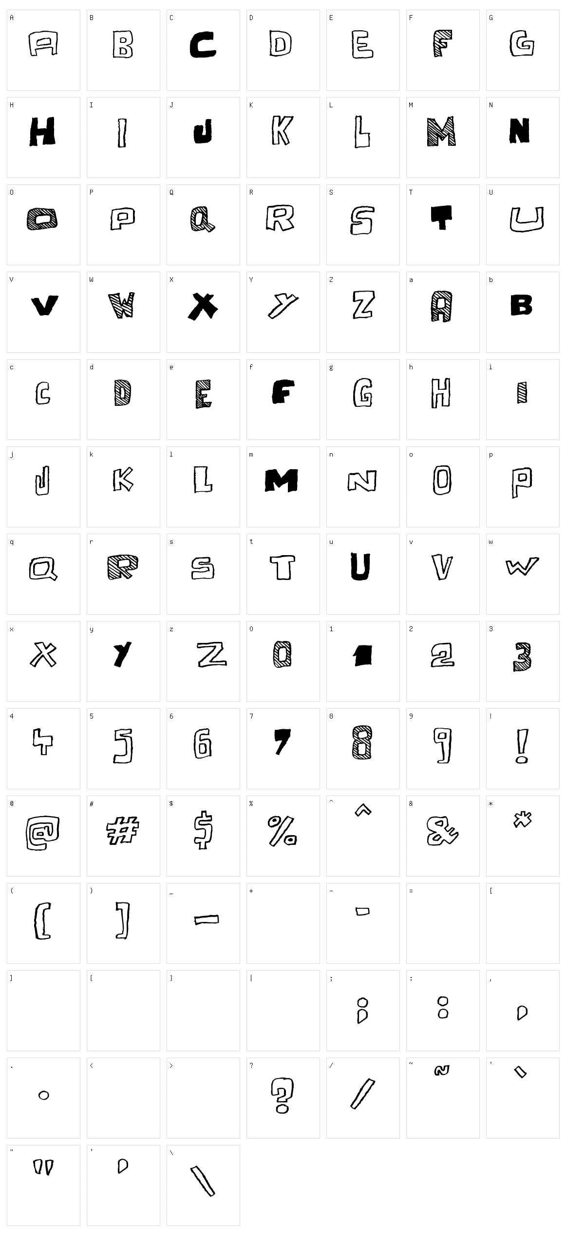 Cache Tampon Character Set