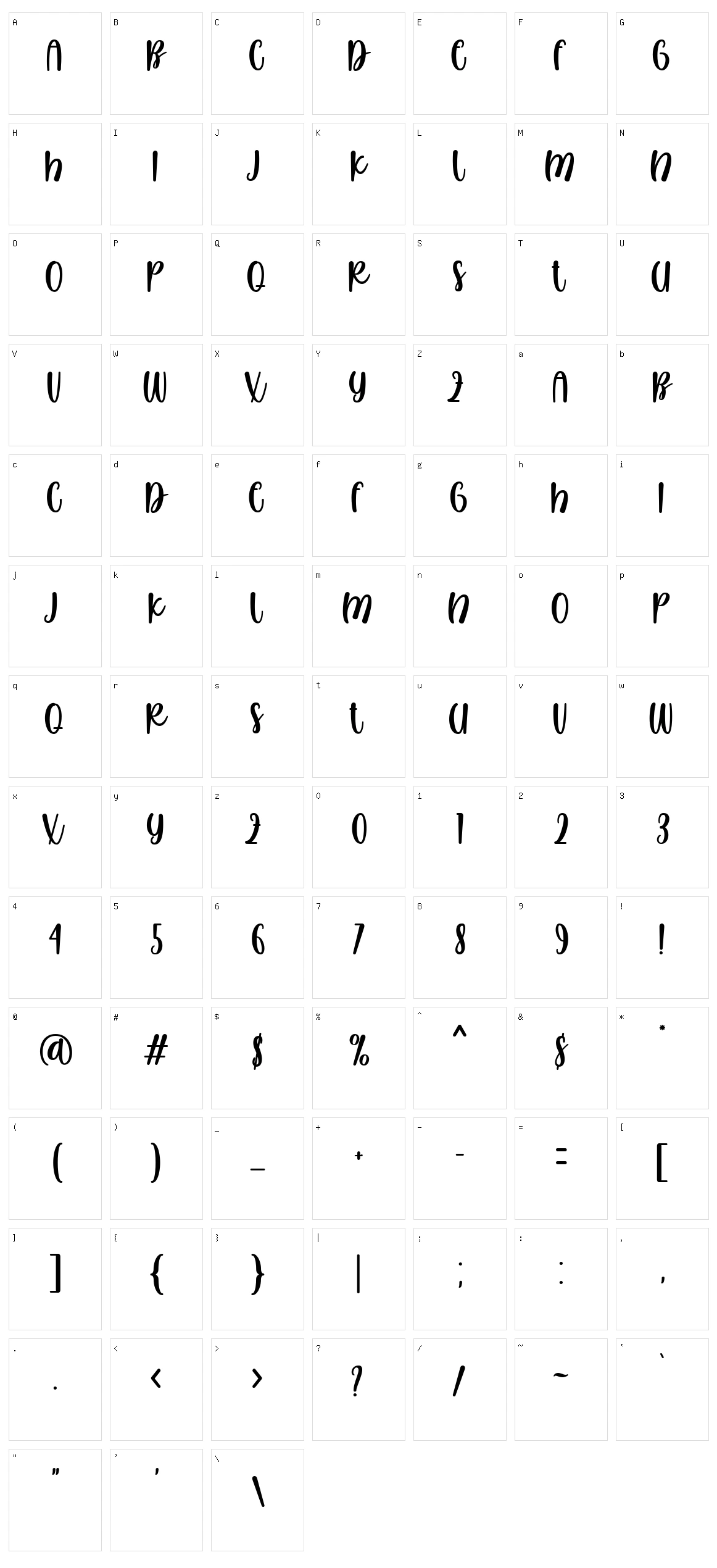 California Sunrise Character Set