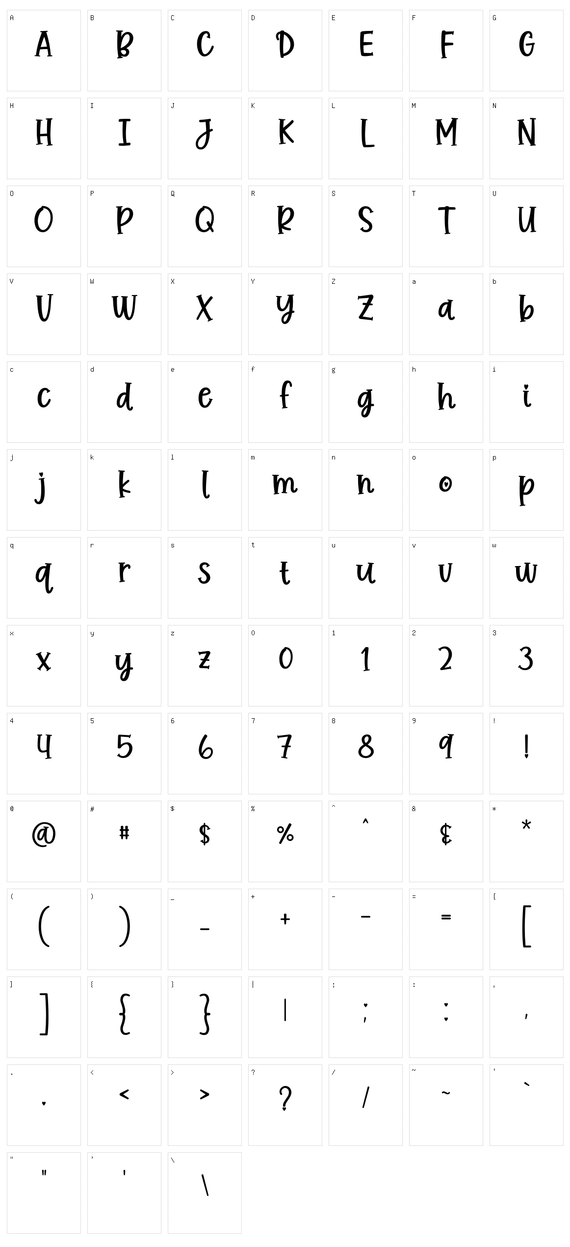 Calm Down Beibeh Character Set