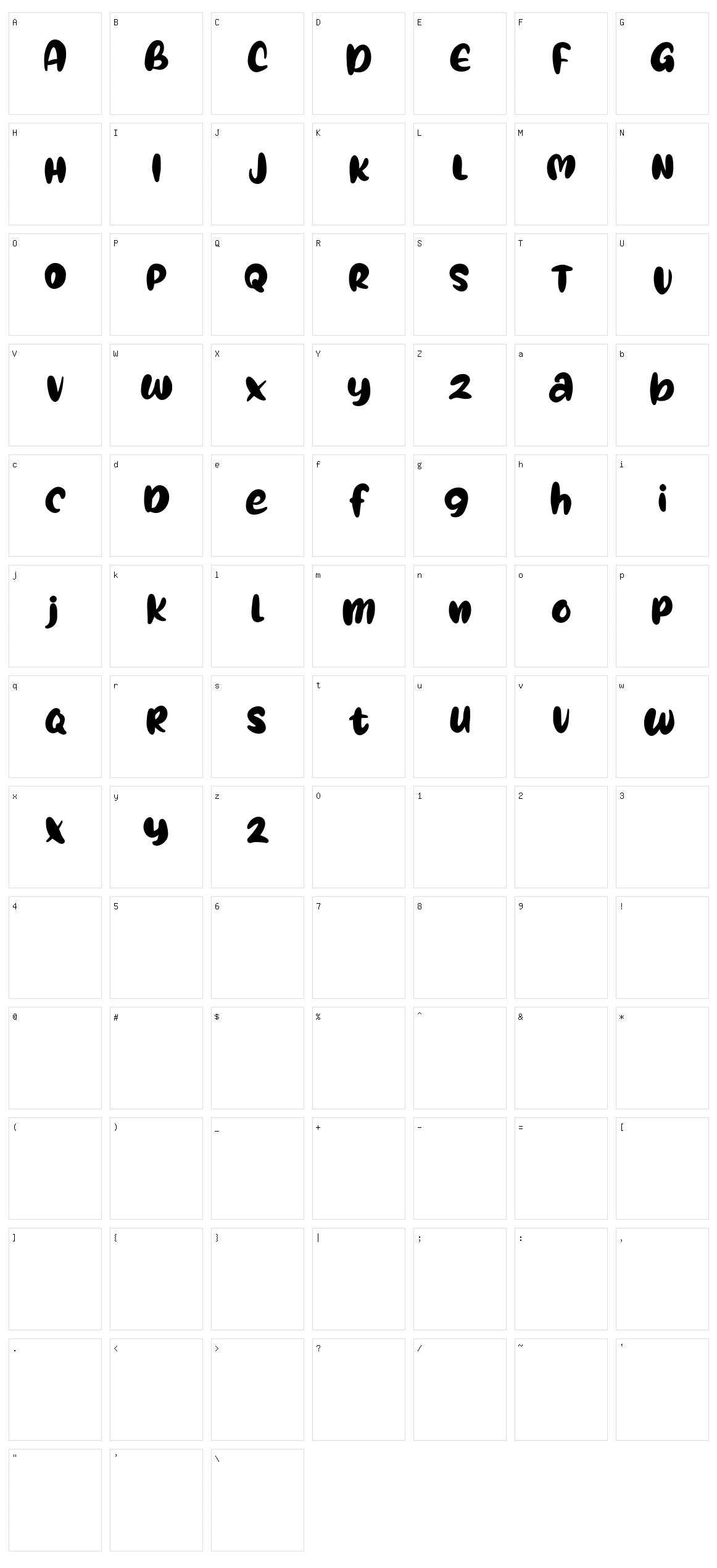 Calose Character Set