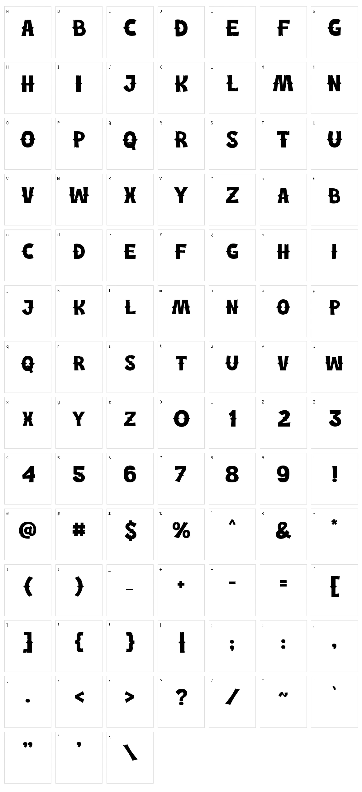 Capitan Mura Character Set