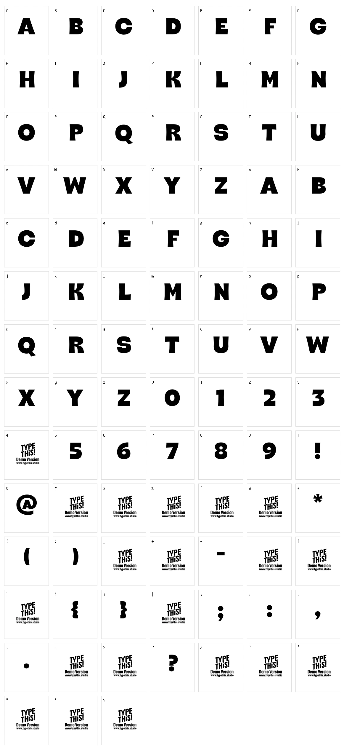 Captoon ES Character Set