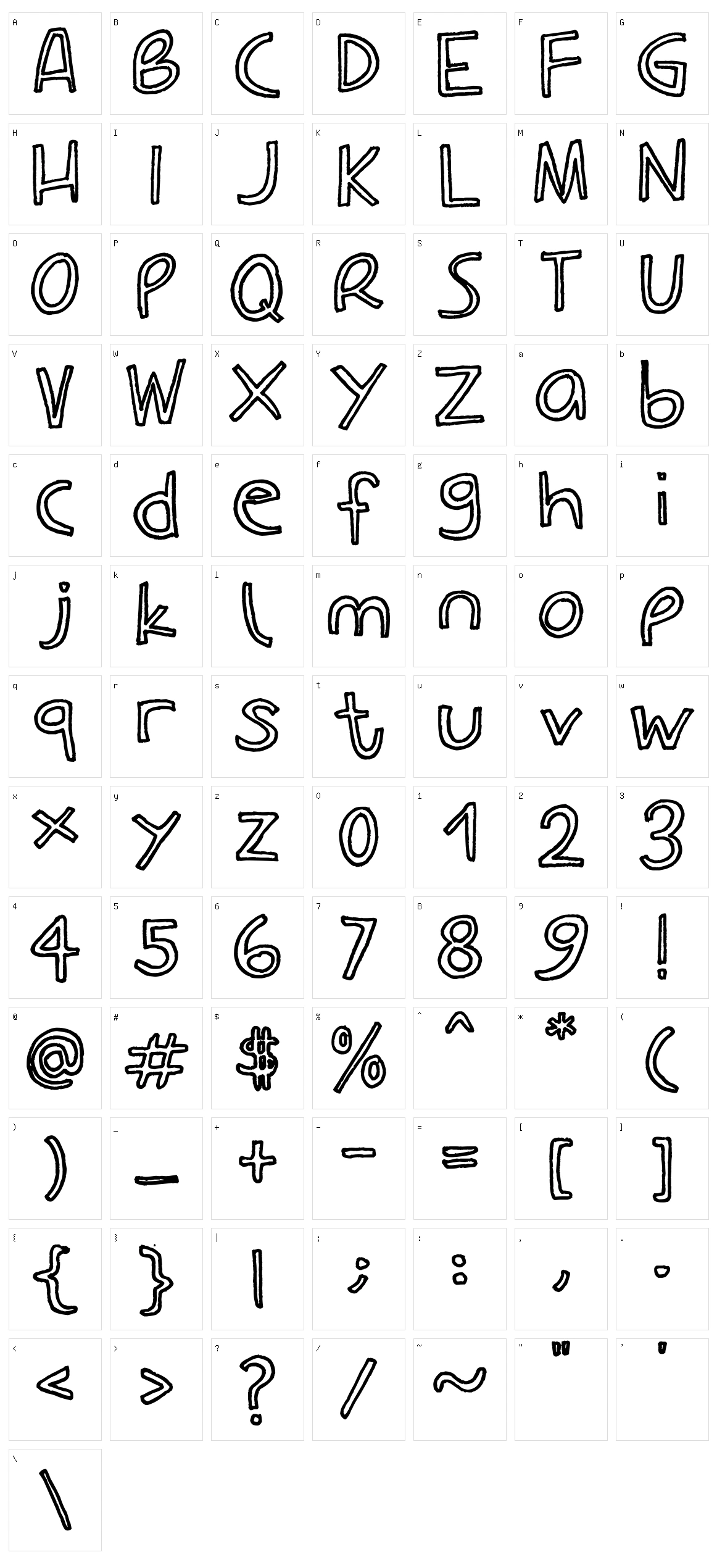 Carla Outline Character Set