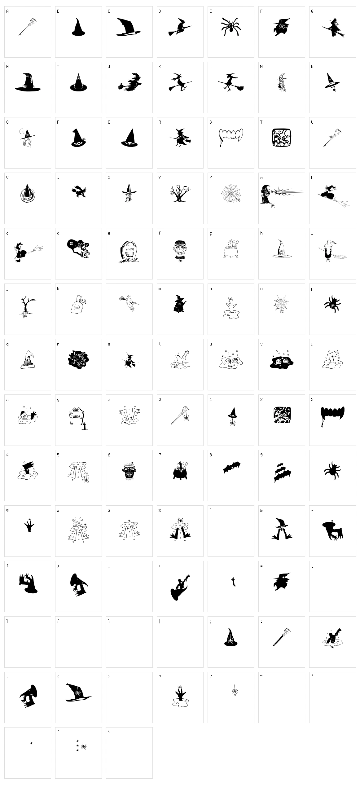 Spiders Club Character Set