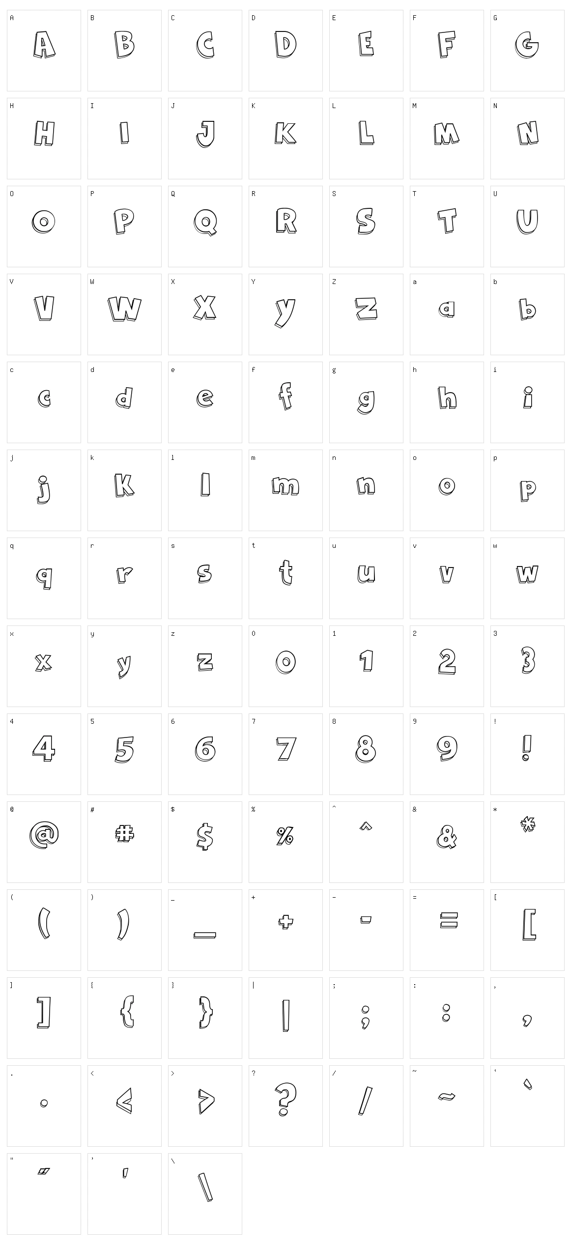 Cartoon 2 US Character Set