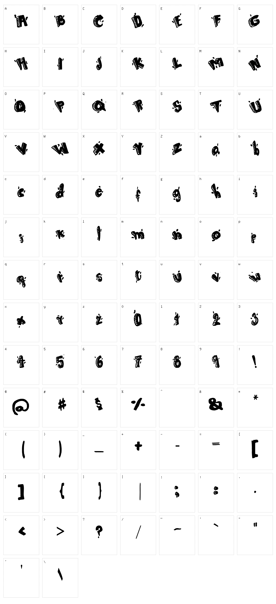 Cartoon 80 Character Set