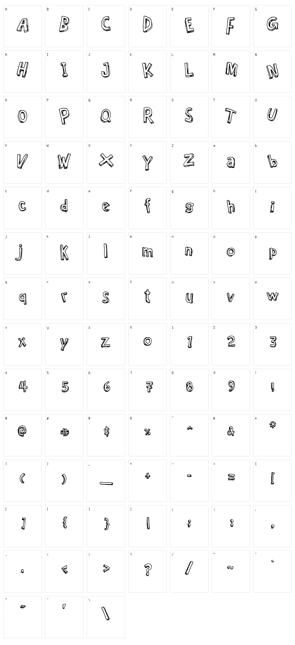 Cartoon Relief Character Set