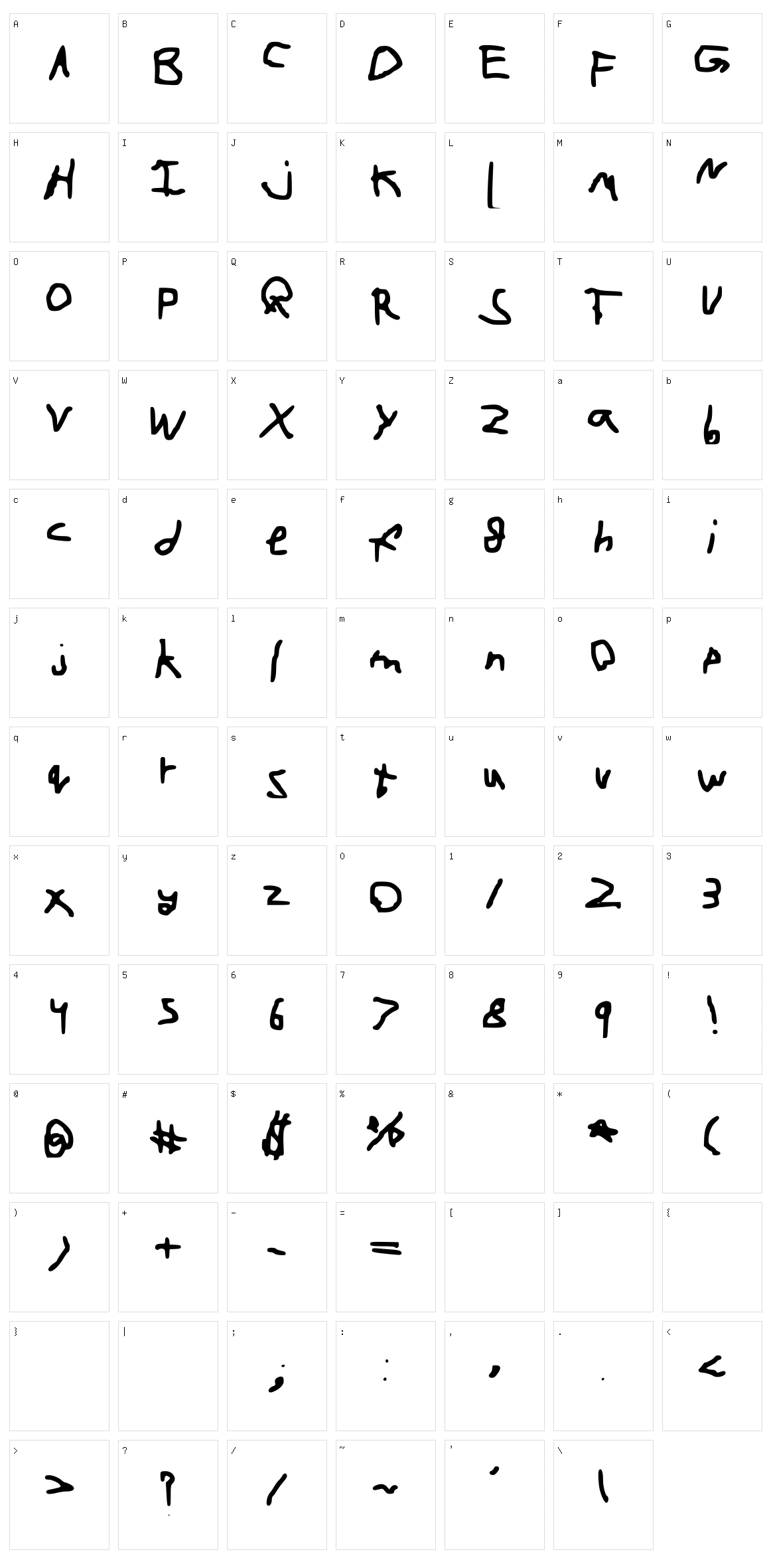 Cartoonfont Character Set