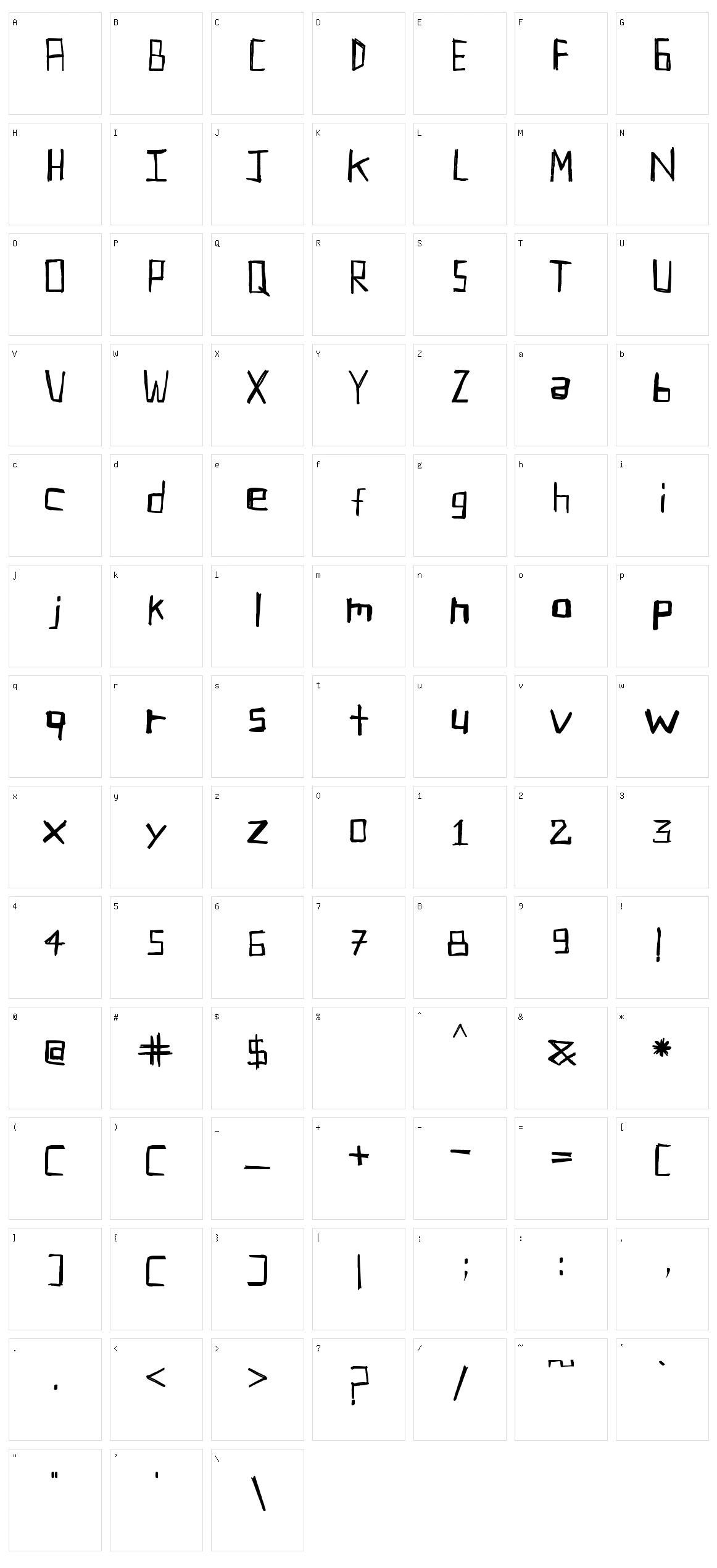 Carve Your Table Character Set