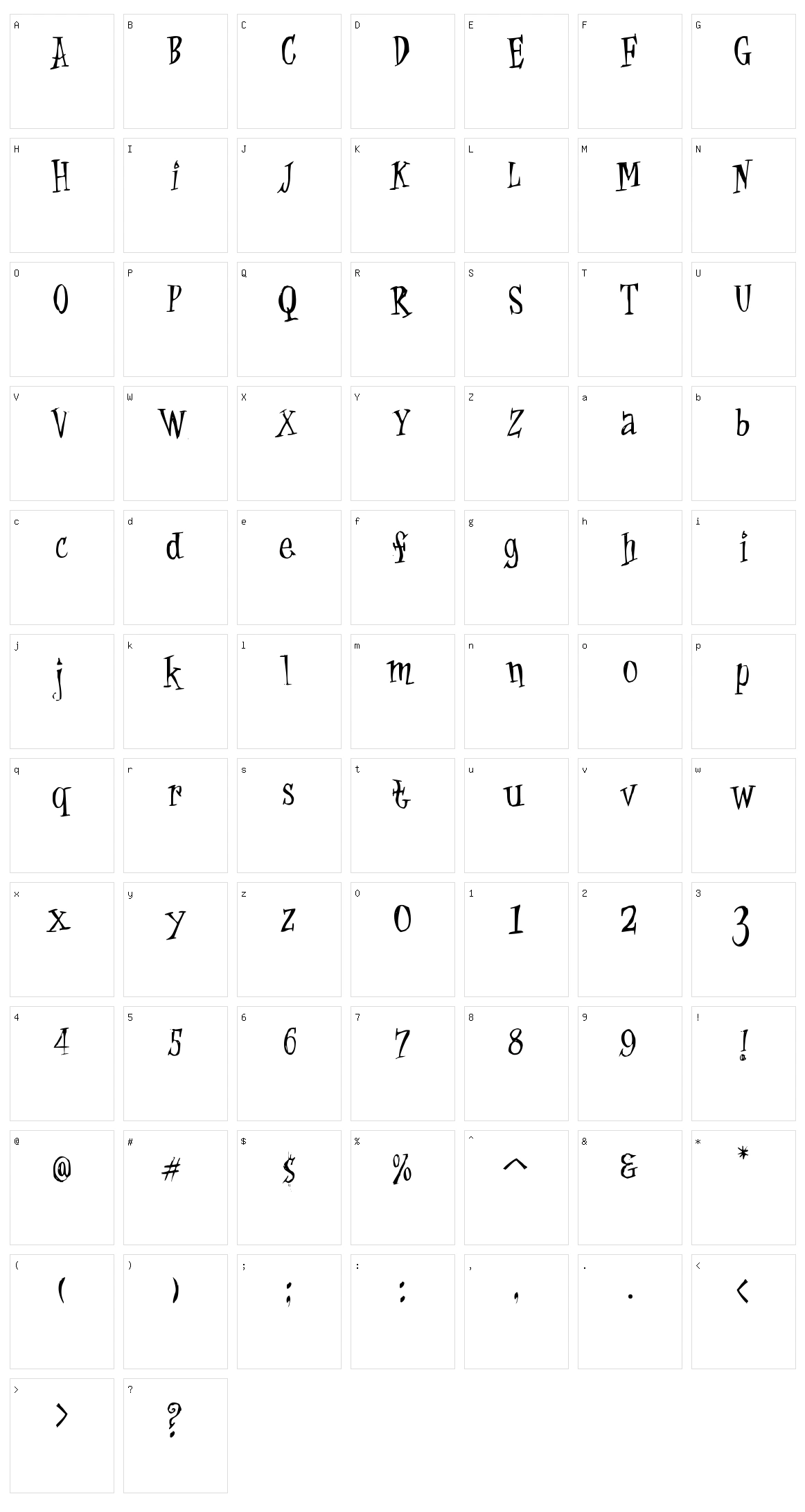 Cat Krap ! Character Set