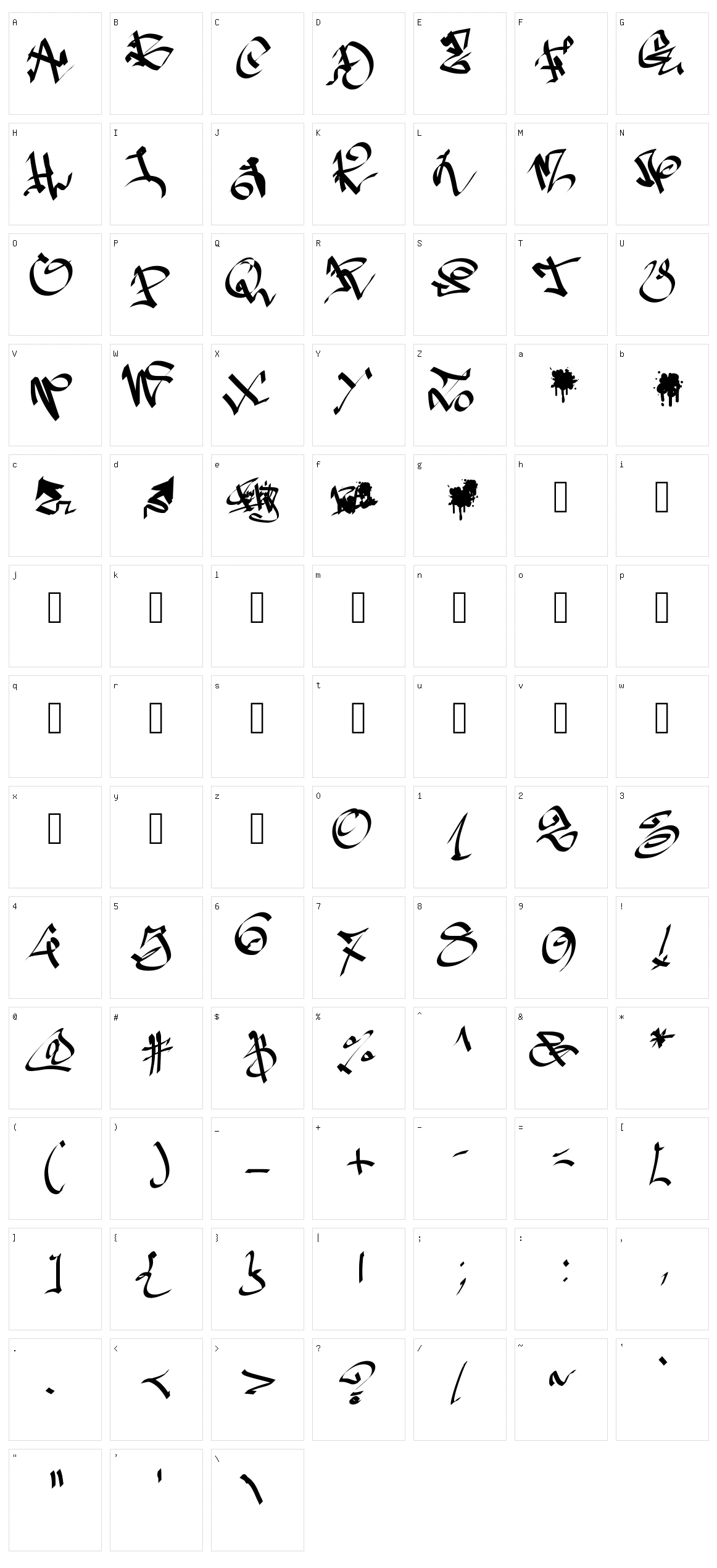 PW Graffiti Character Set