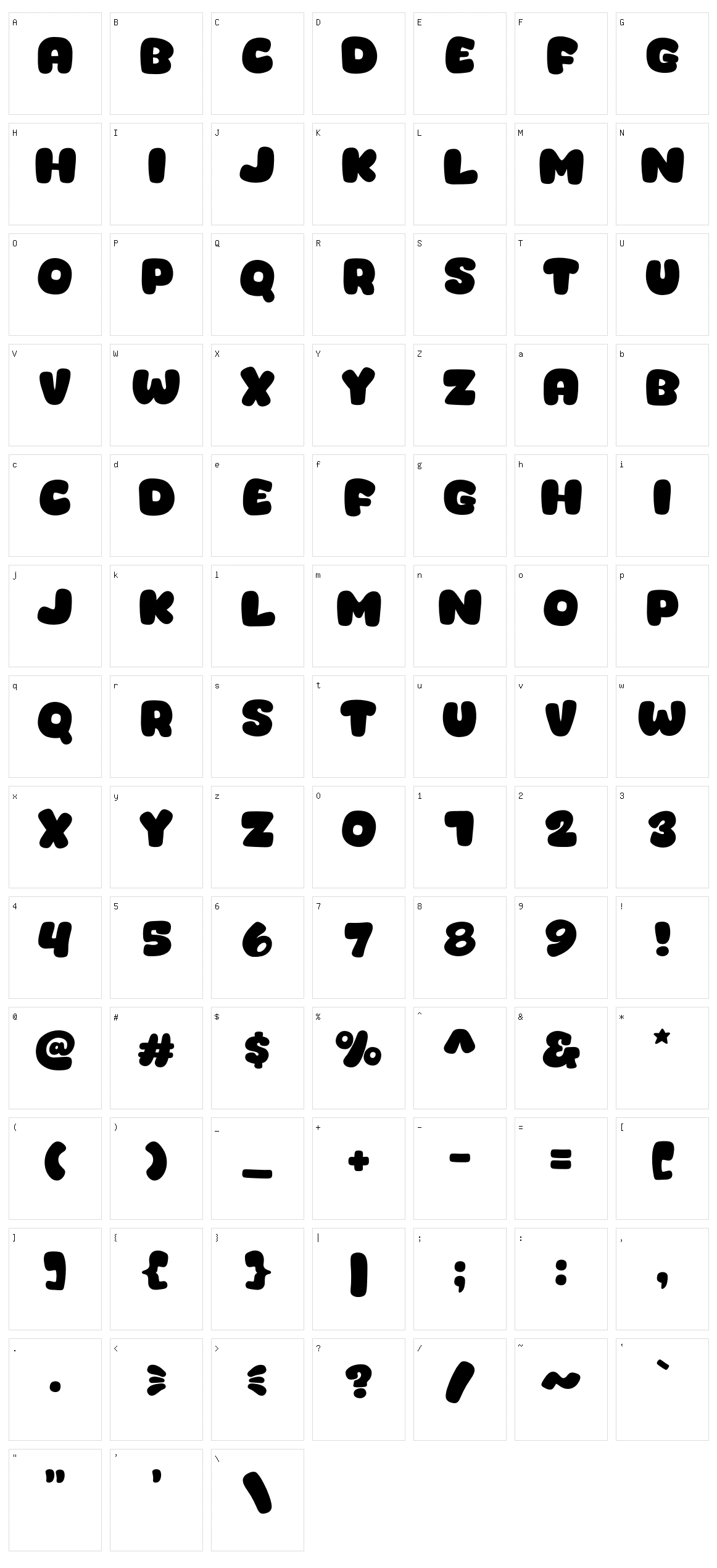 Catcut Character Set