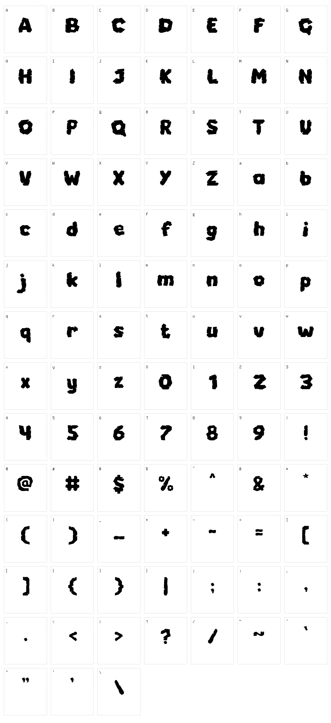 Cave Stone Character Set