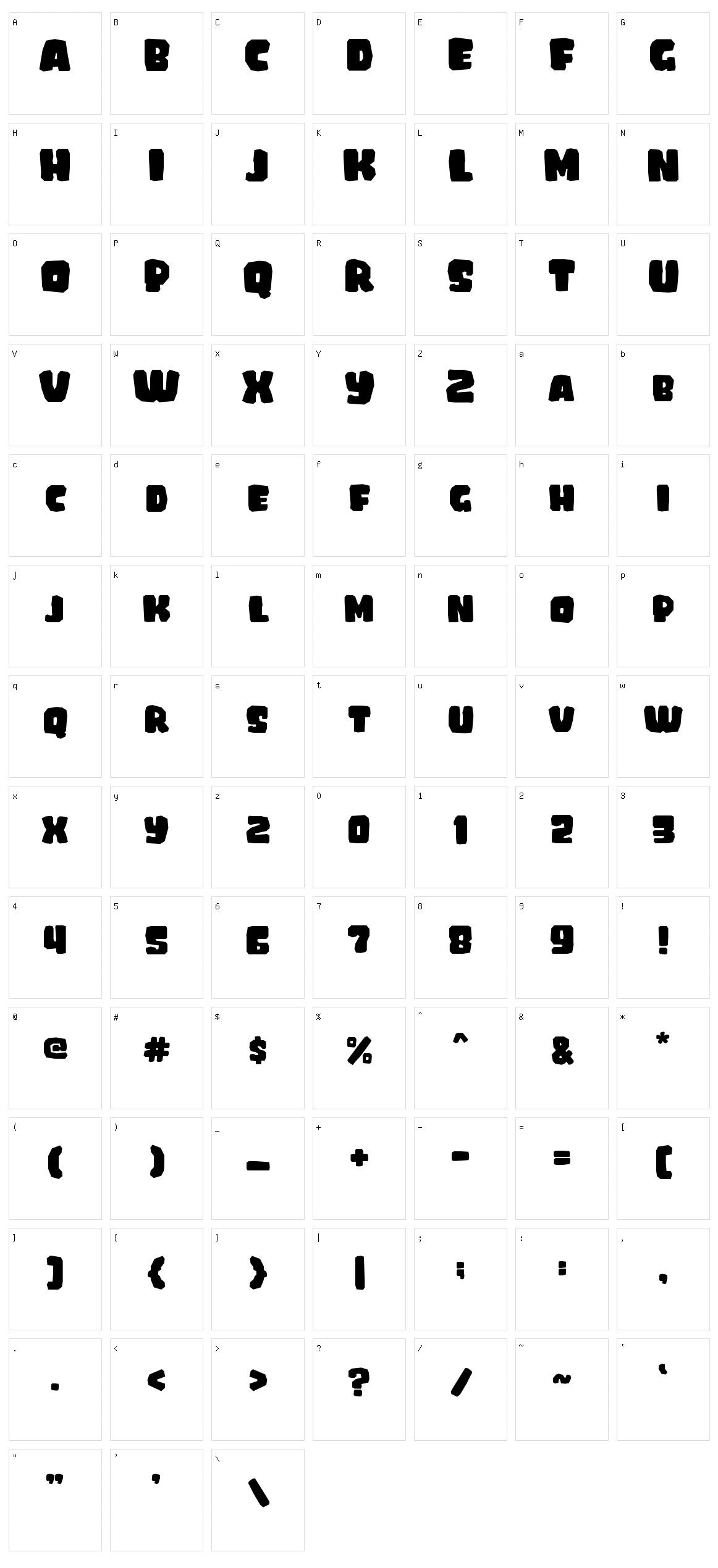 Caveman Character Set