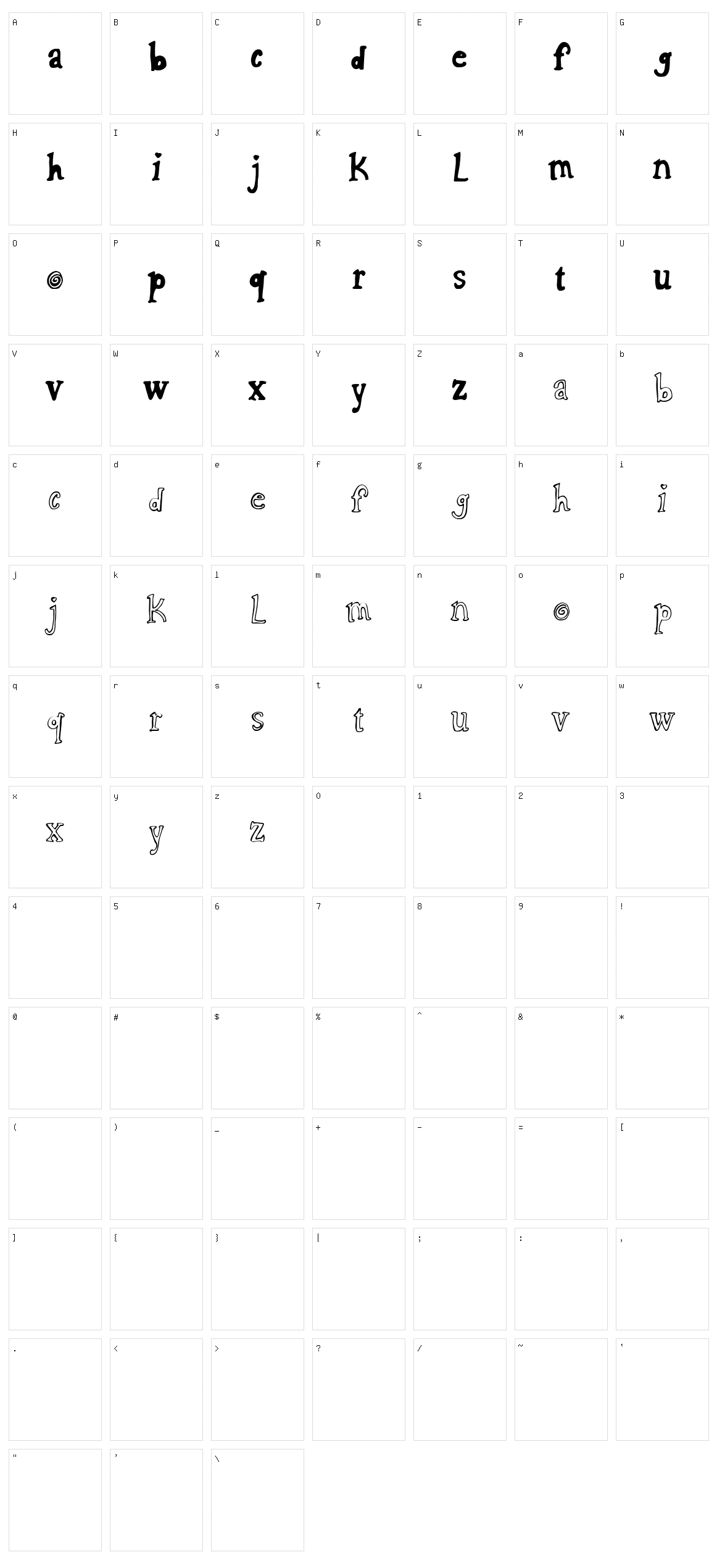 CF Charlie Character Set